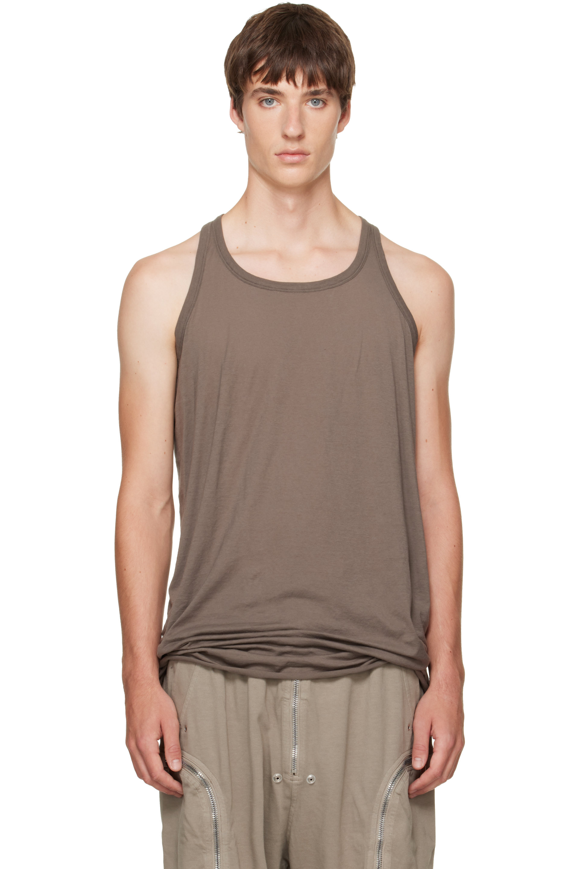 Rick Owens DRKSHDW - Brown Tower Loose Tank Top
