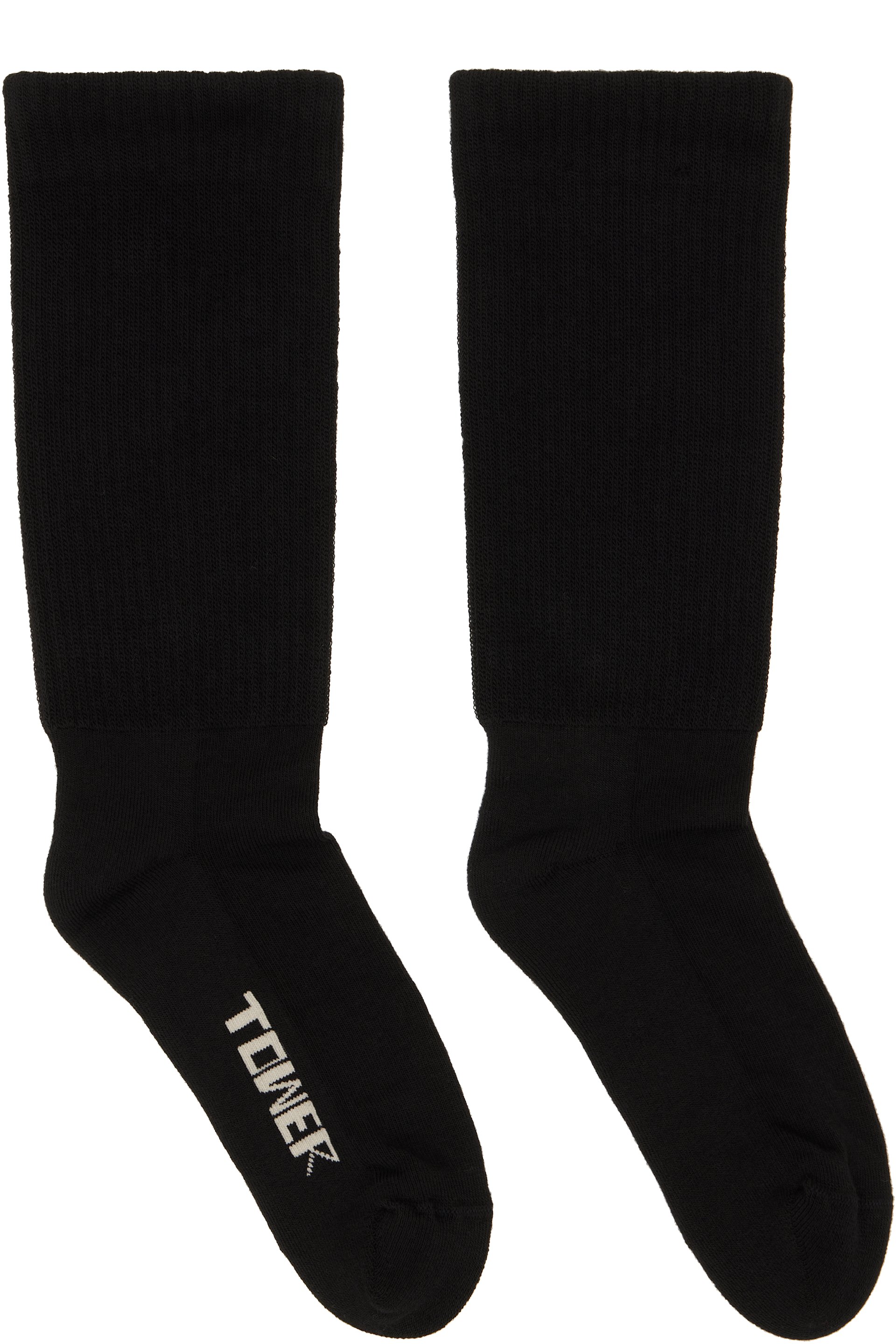 Rick Owens DRKSHDW - 黑色 Tower 中筒袜