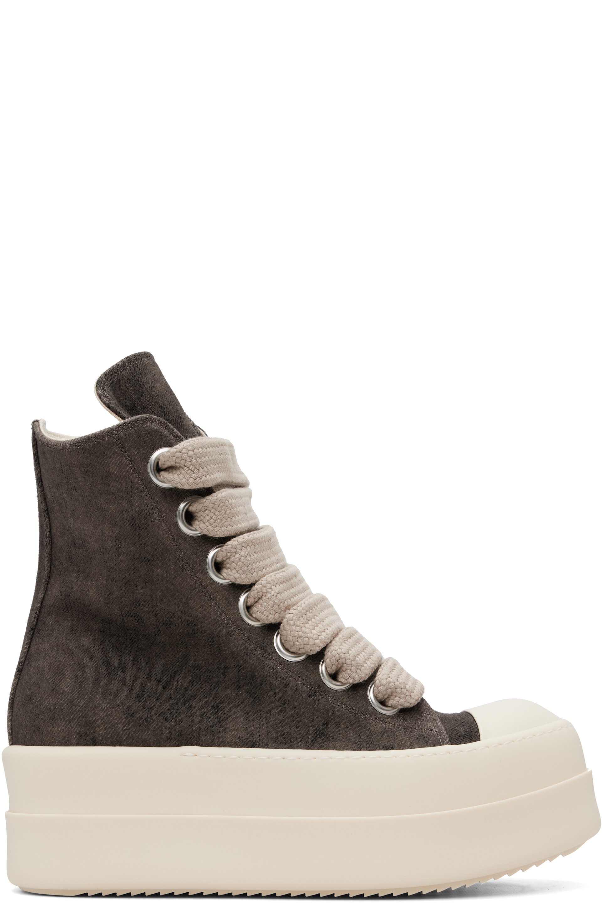 Rick Owens DRKSHDW - Baskets brunes à laçage surdimensionné à plateforme Mega Bumper - Tower