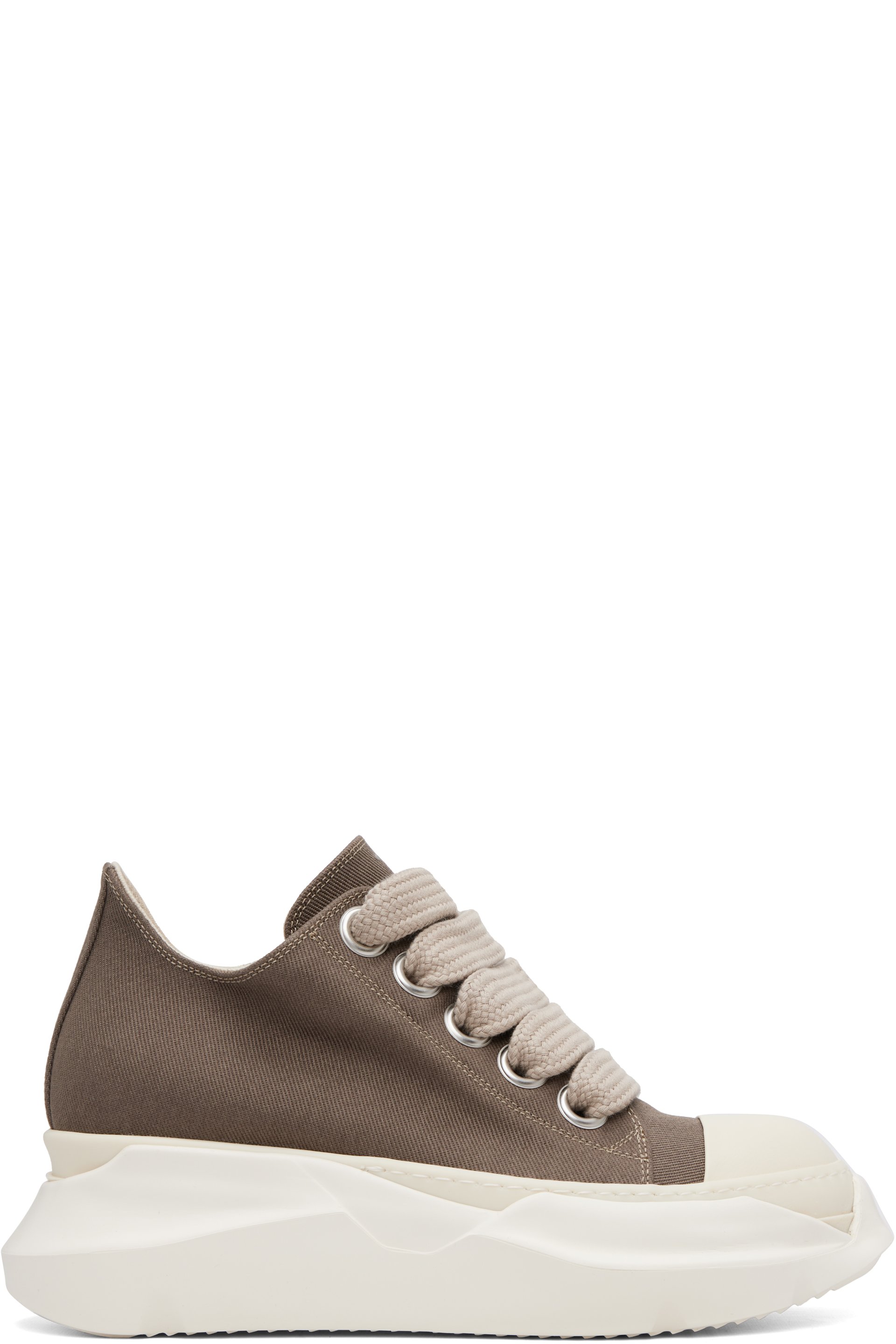 Rick Owens DRKSHDW - Taupe Tower Jumbolace Abstract Low Sneaks Sneakers
