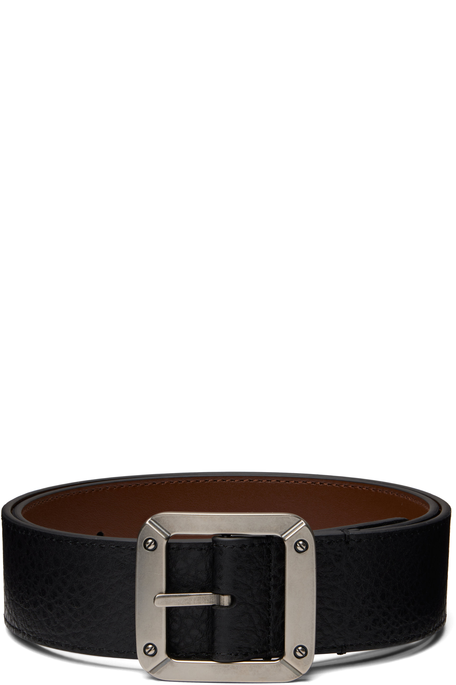 Acne Studios - Ceinture réversible noire en cuir