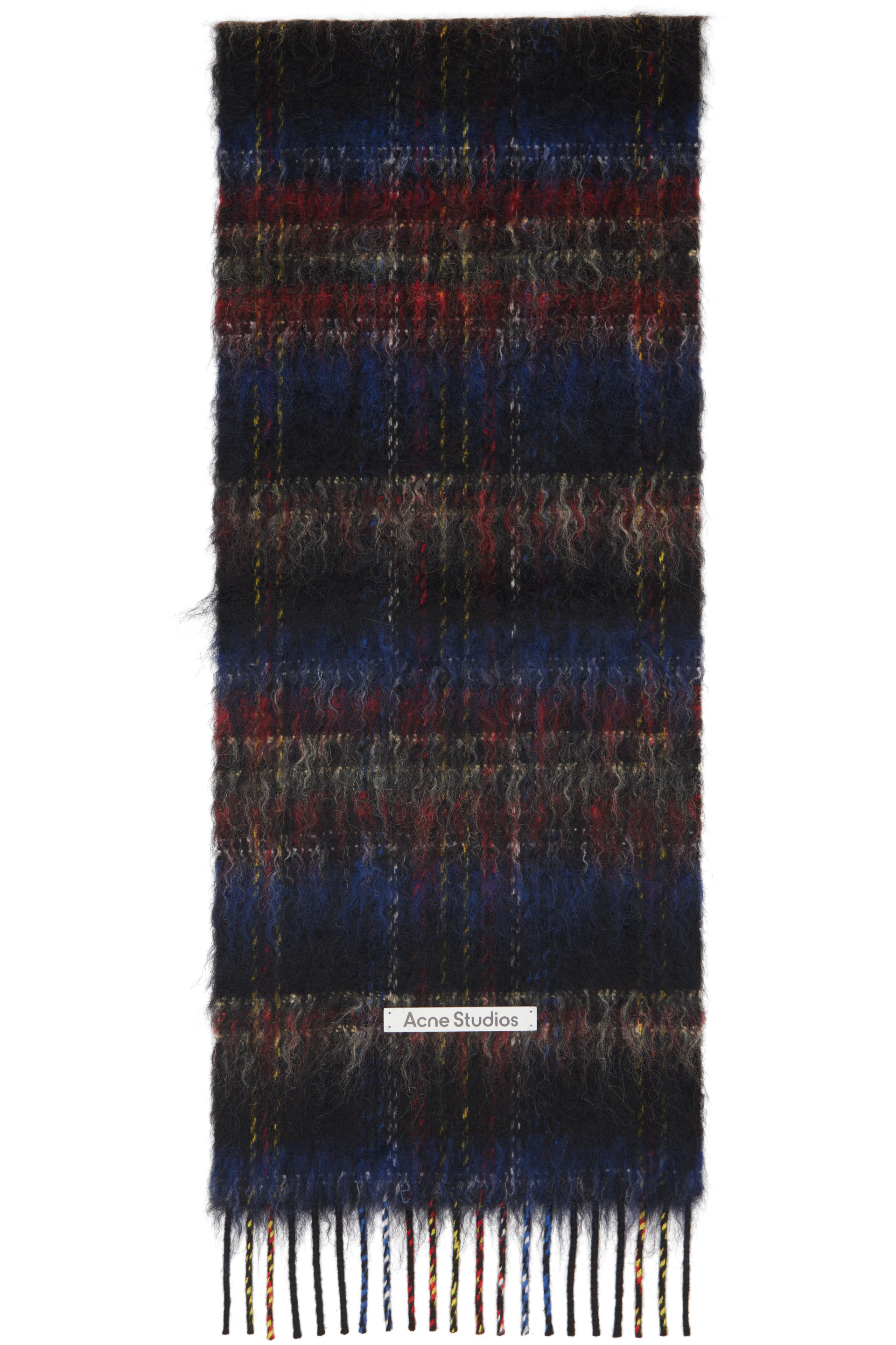 Acne Studios - Black Check Fringed Scarf