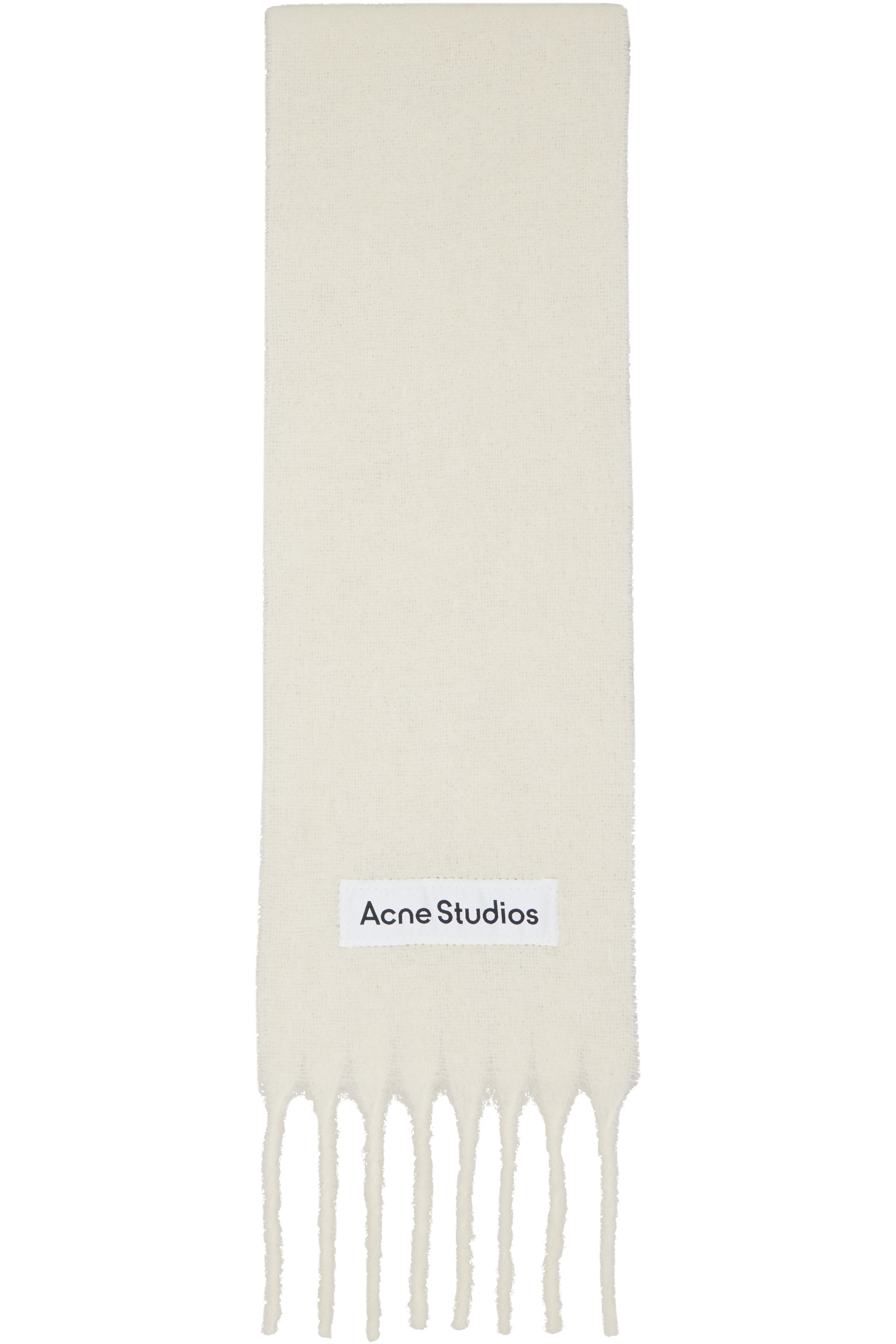 Acne Studios - Off-White Fringed Logo Scarf