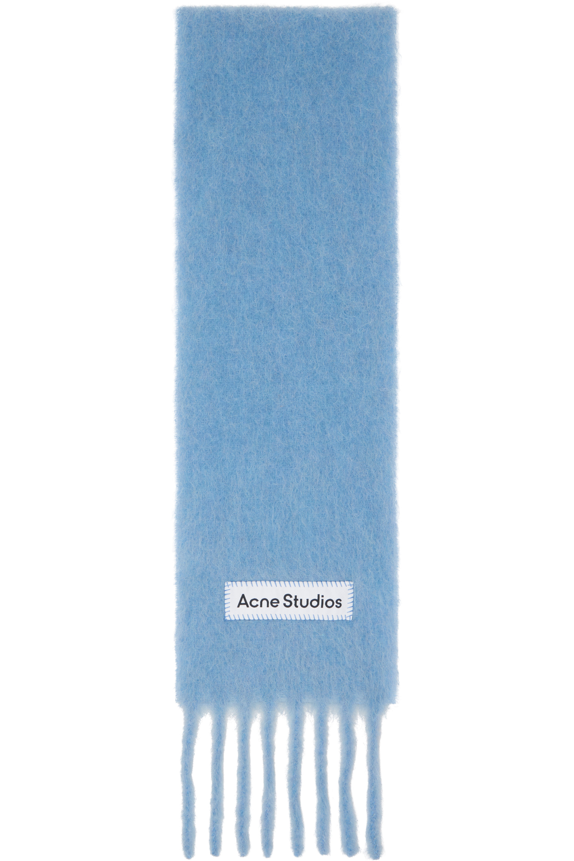 Acne Studios - Blue Fringed Logo Scarf