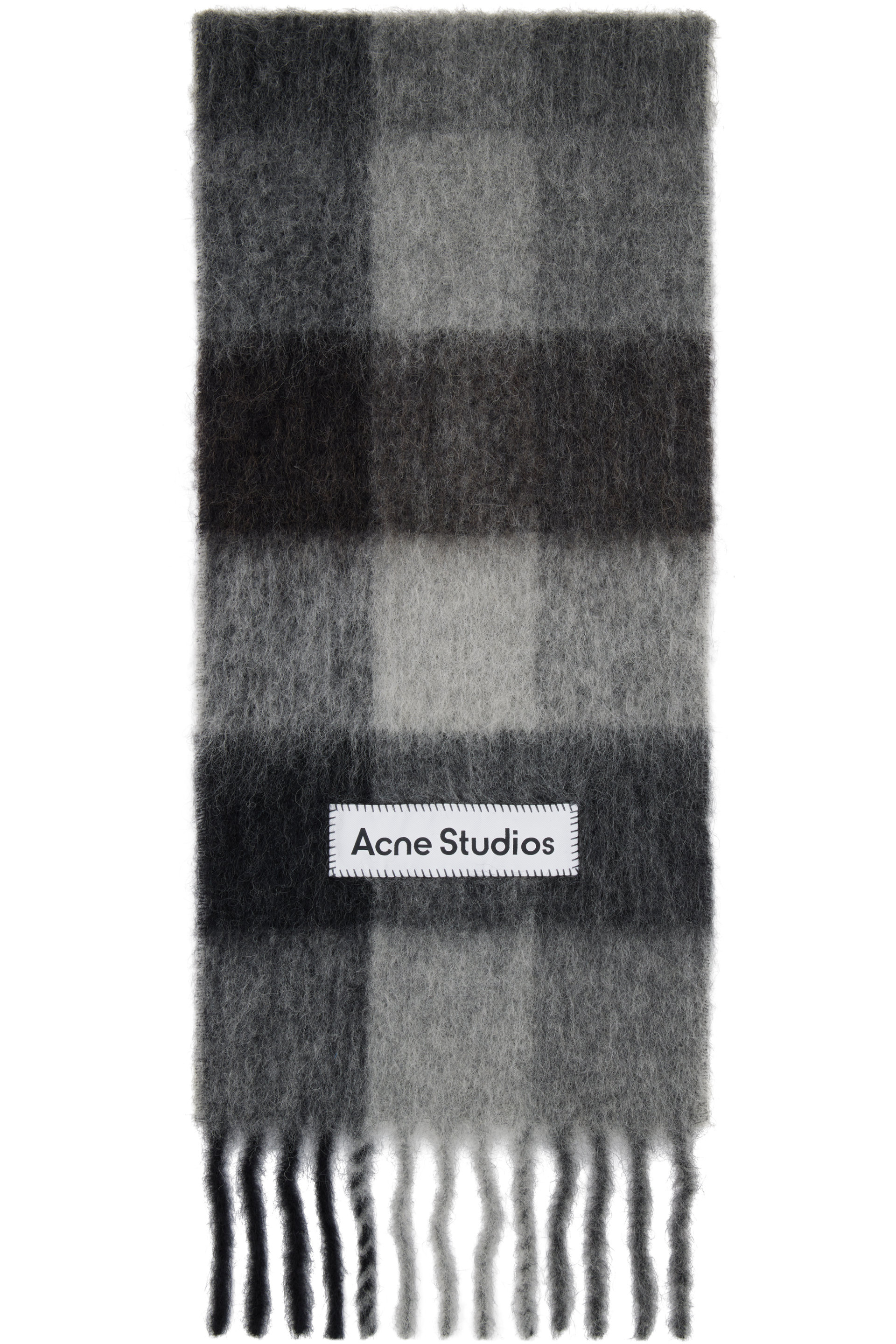 Acne Studios - Gray & Black Check Wool Scarf