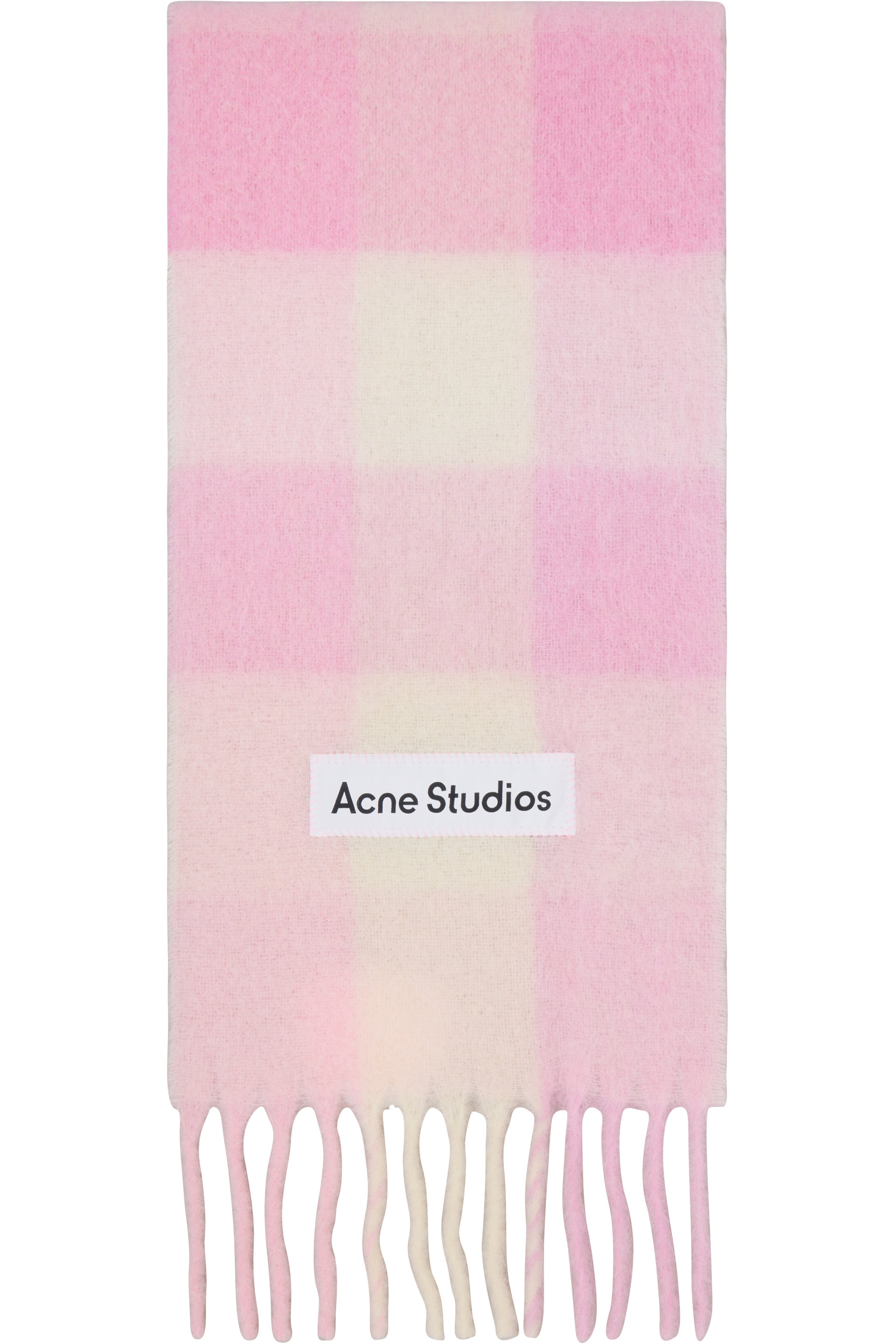 Acne Studios - Pink & Beige Check Wool Scarf