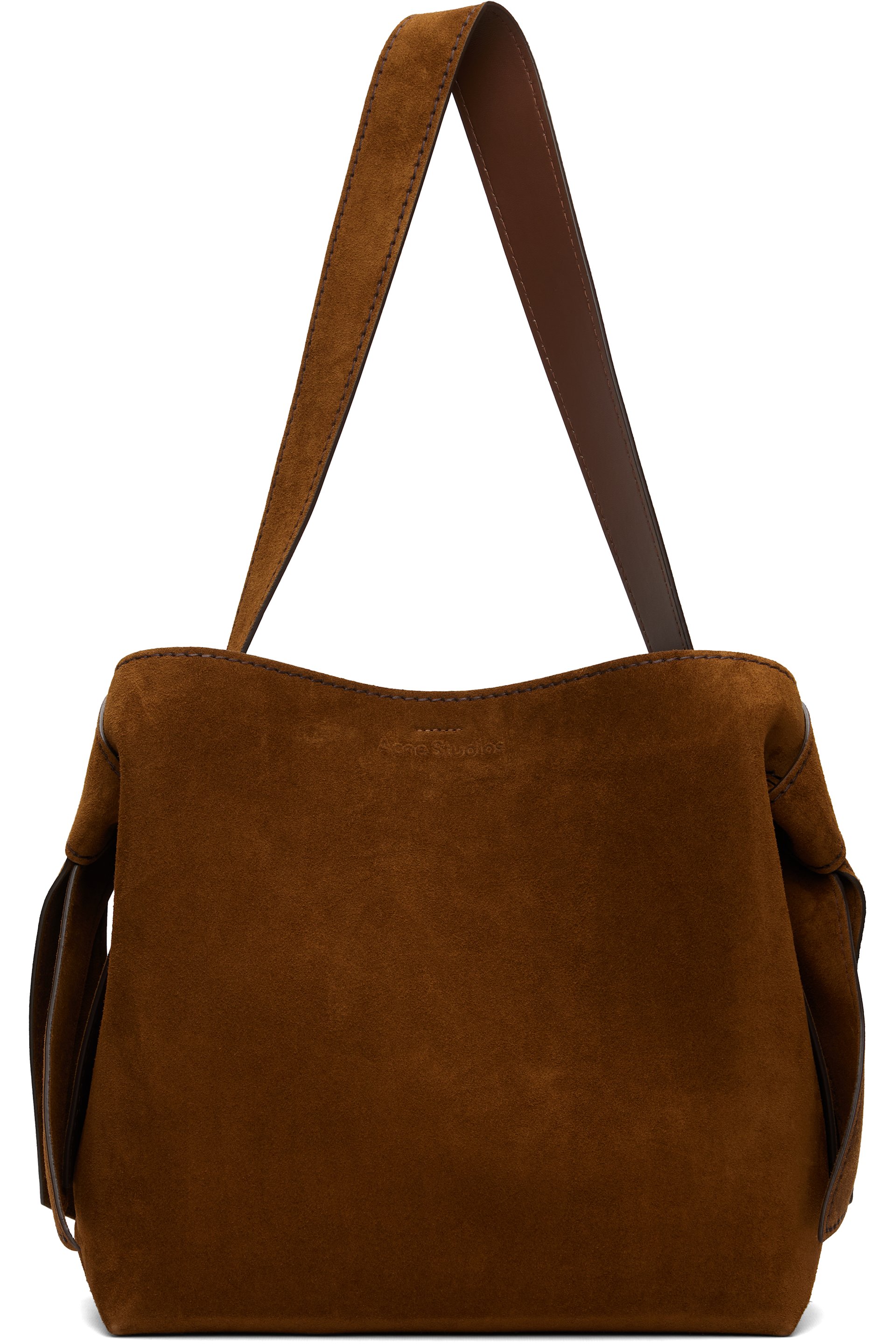 Acne Studios - 棕色 Musubi Suede Midi 单肩包