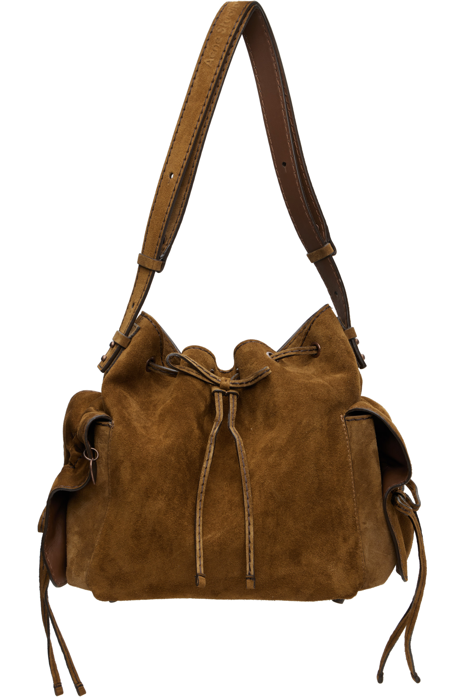 Acne Studios - Tan Multipocket Suede Bucket Bag