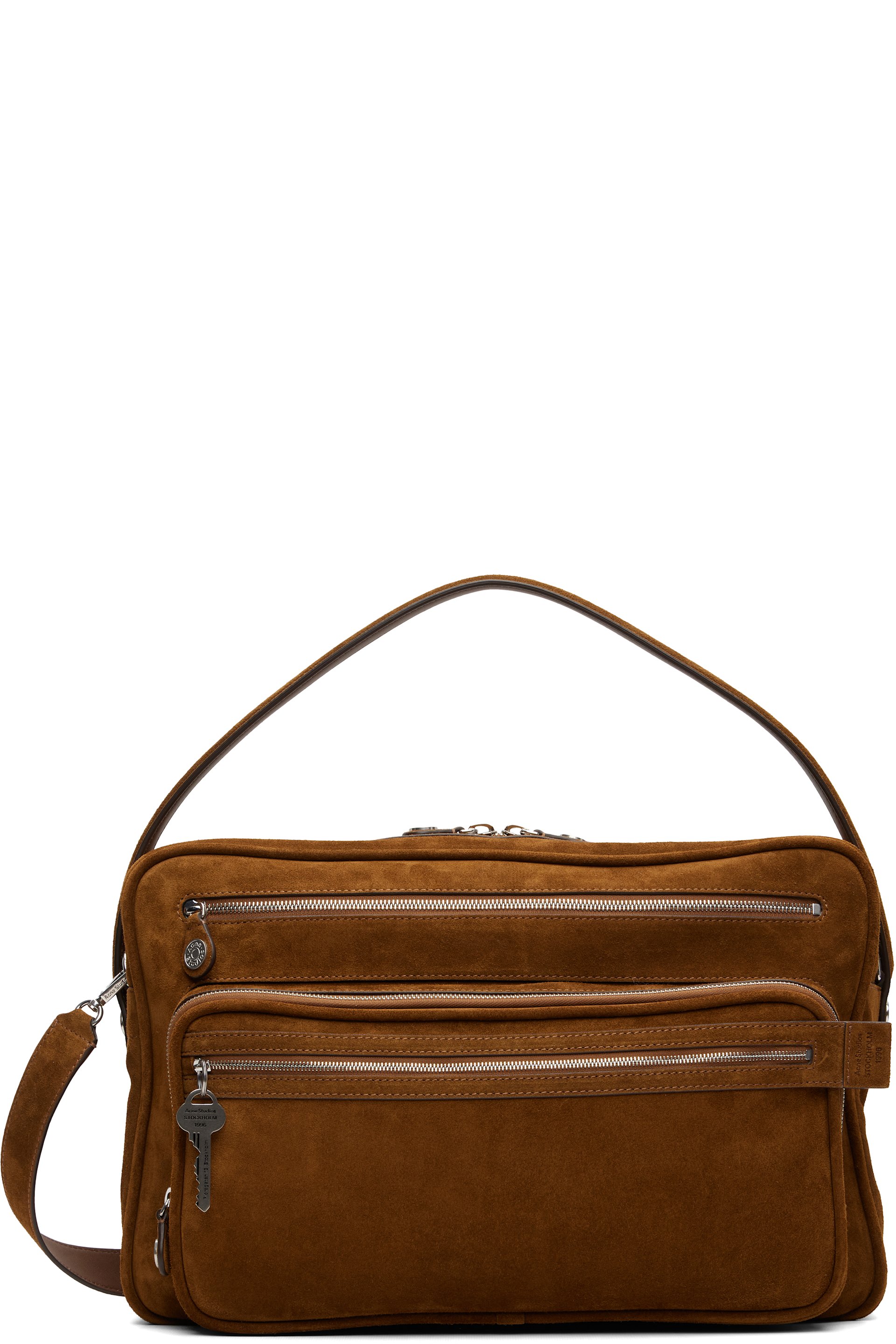 Acne Studios - 棕色 Camero Camera Suede 单肩包