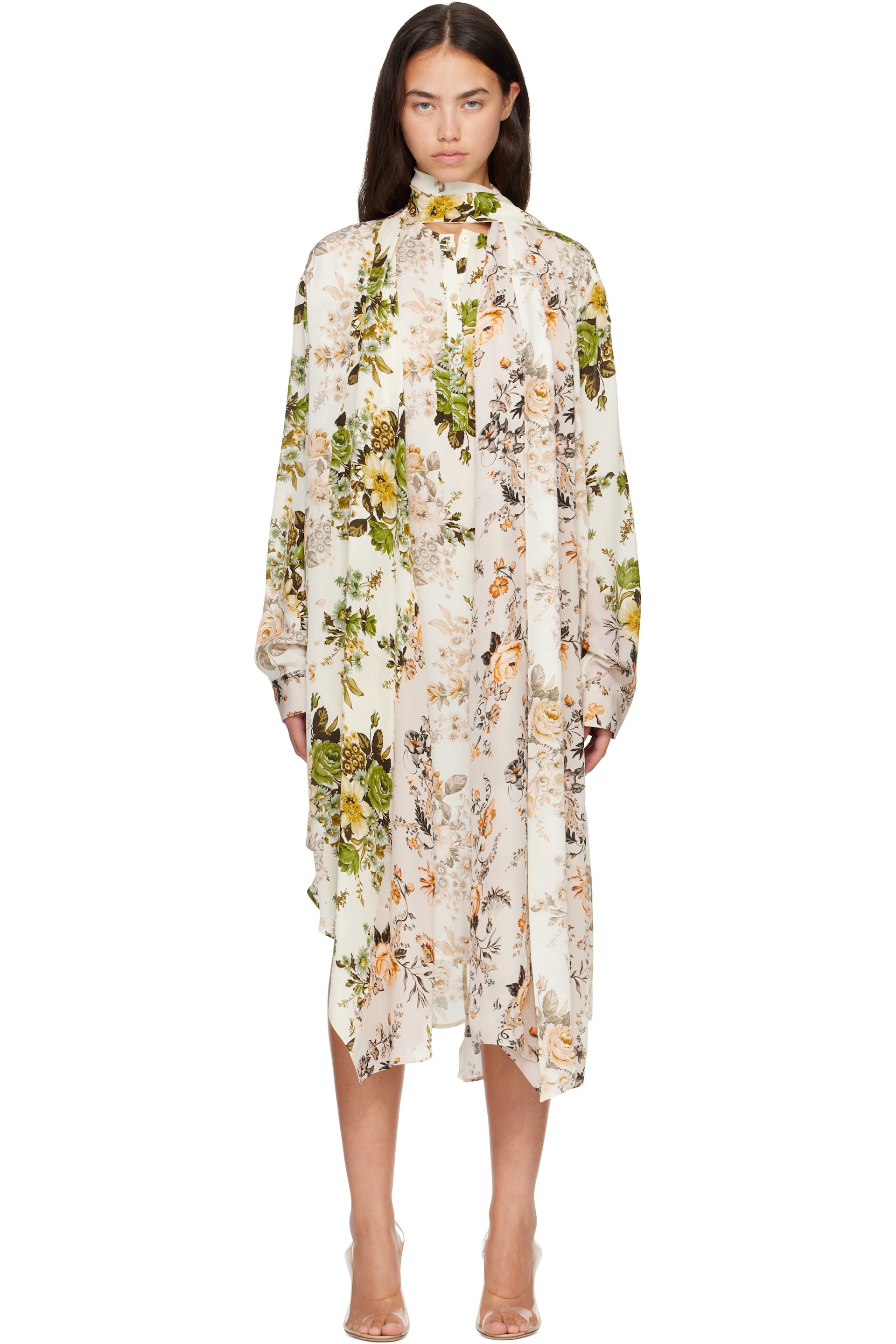 Acne Studios - Multicolor Silk Shirt Midi Dress