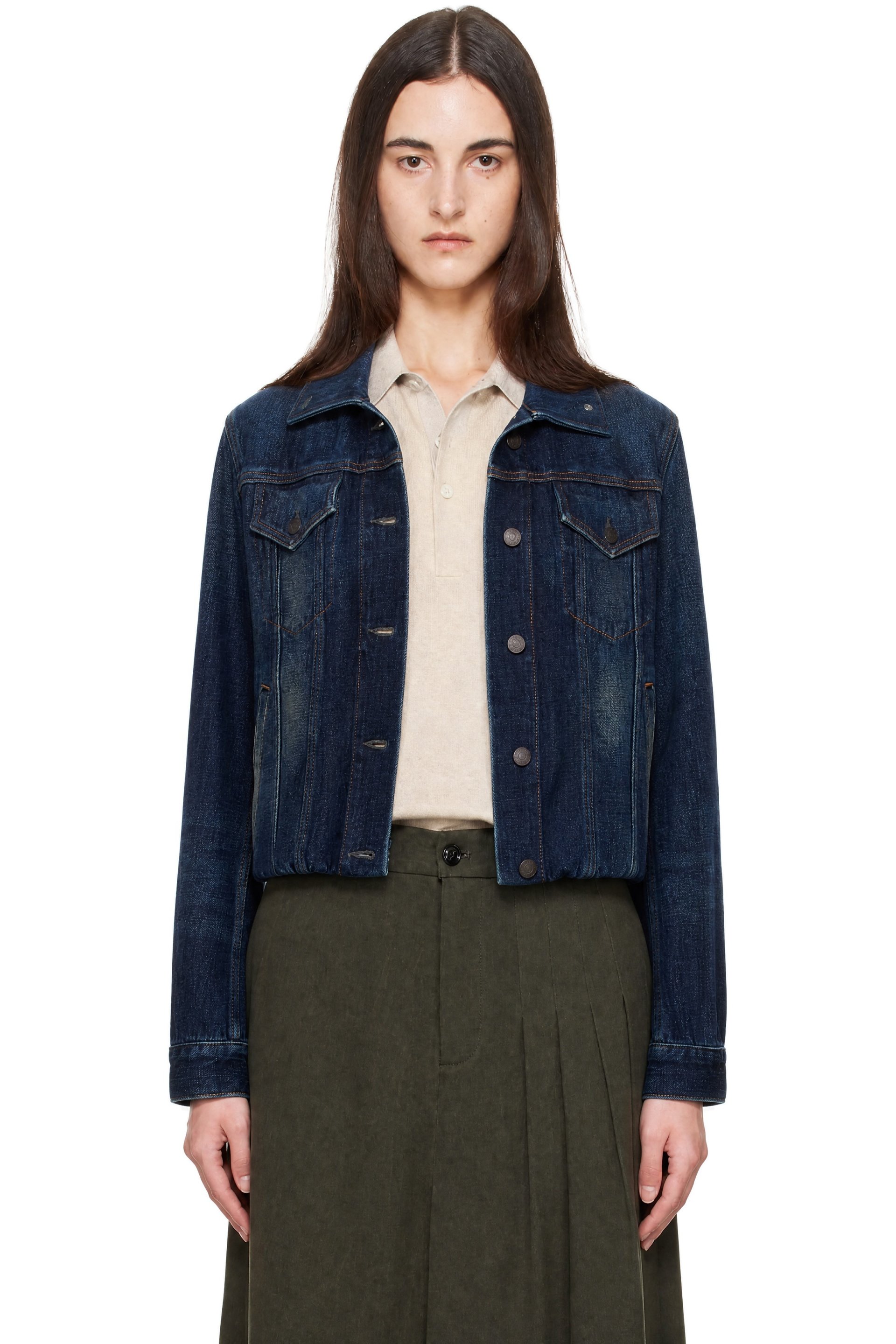 Acne Studios - Blue Cropped Denim Jacket
