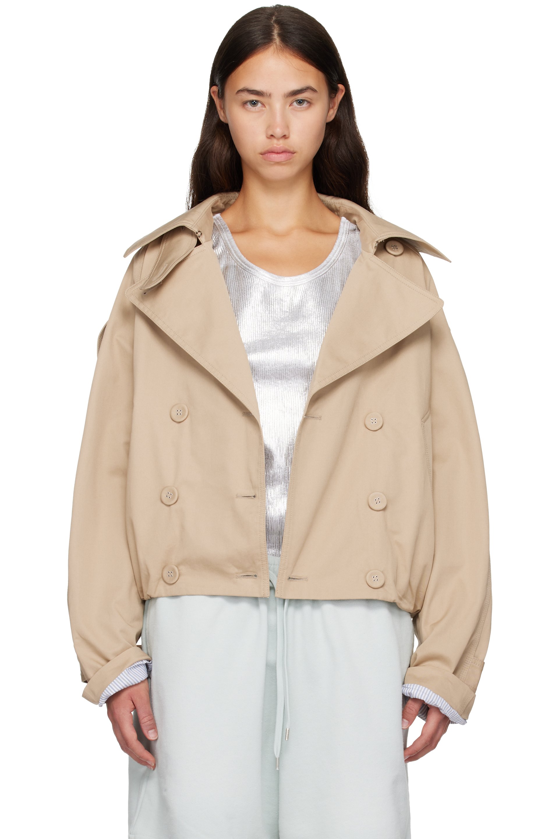 Acne Studios - Beige Short Trench Jacket