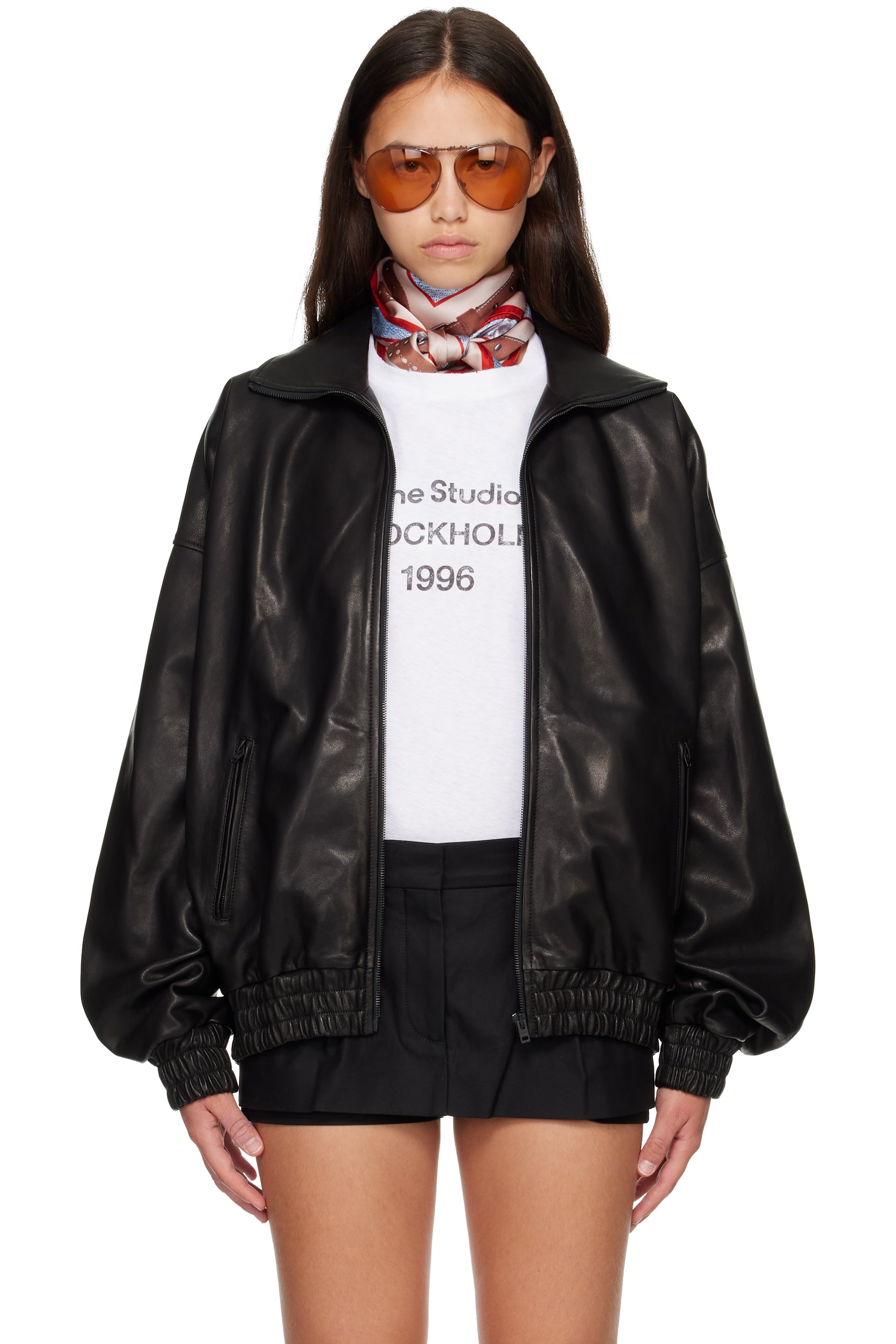 Acne Studios - Black Blouson Leather Jacket