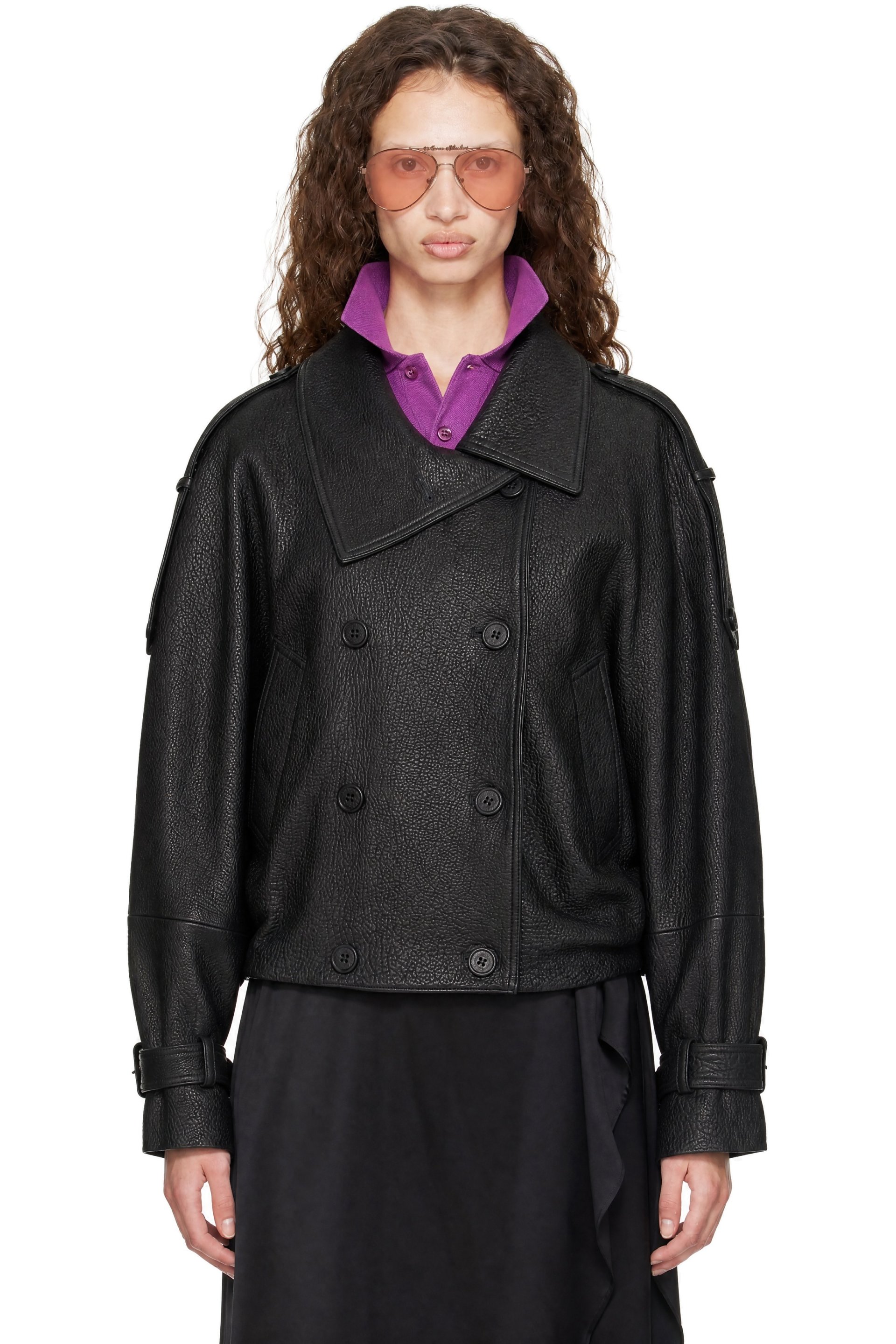 Acne Studios - Black Cropped Leather Jacket