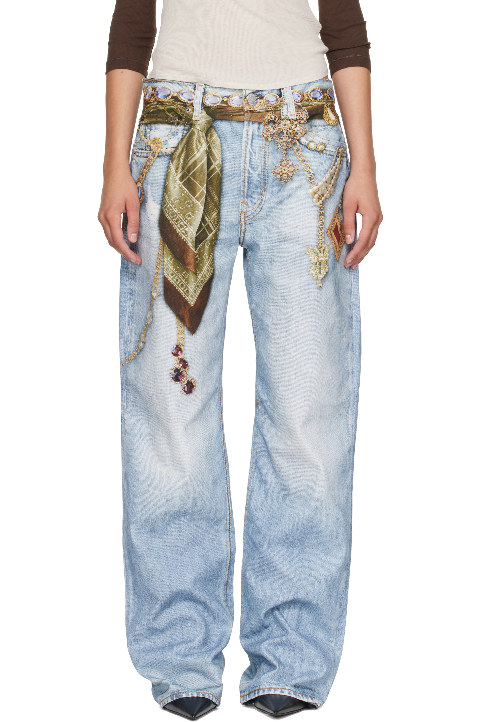 Acne Studios - Blue Trompe-L'Oeil Jewellery Jeans