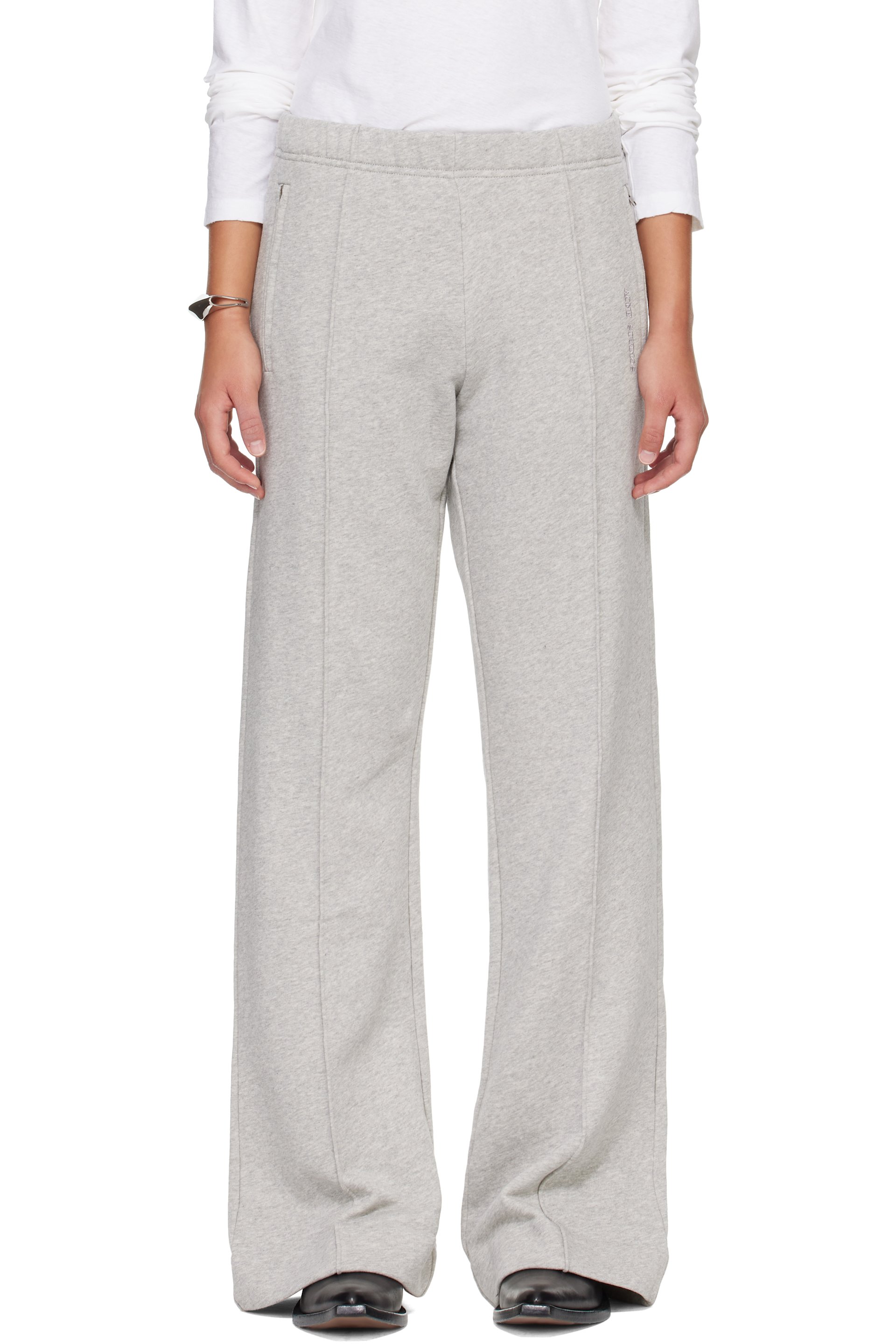 Acne Studios - Gray Fleece Logo Lounge Pants