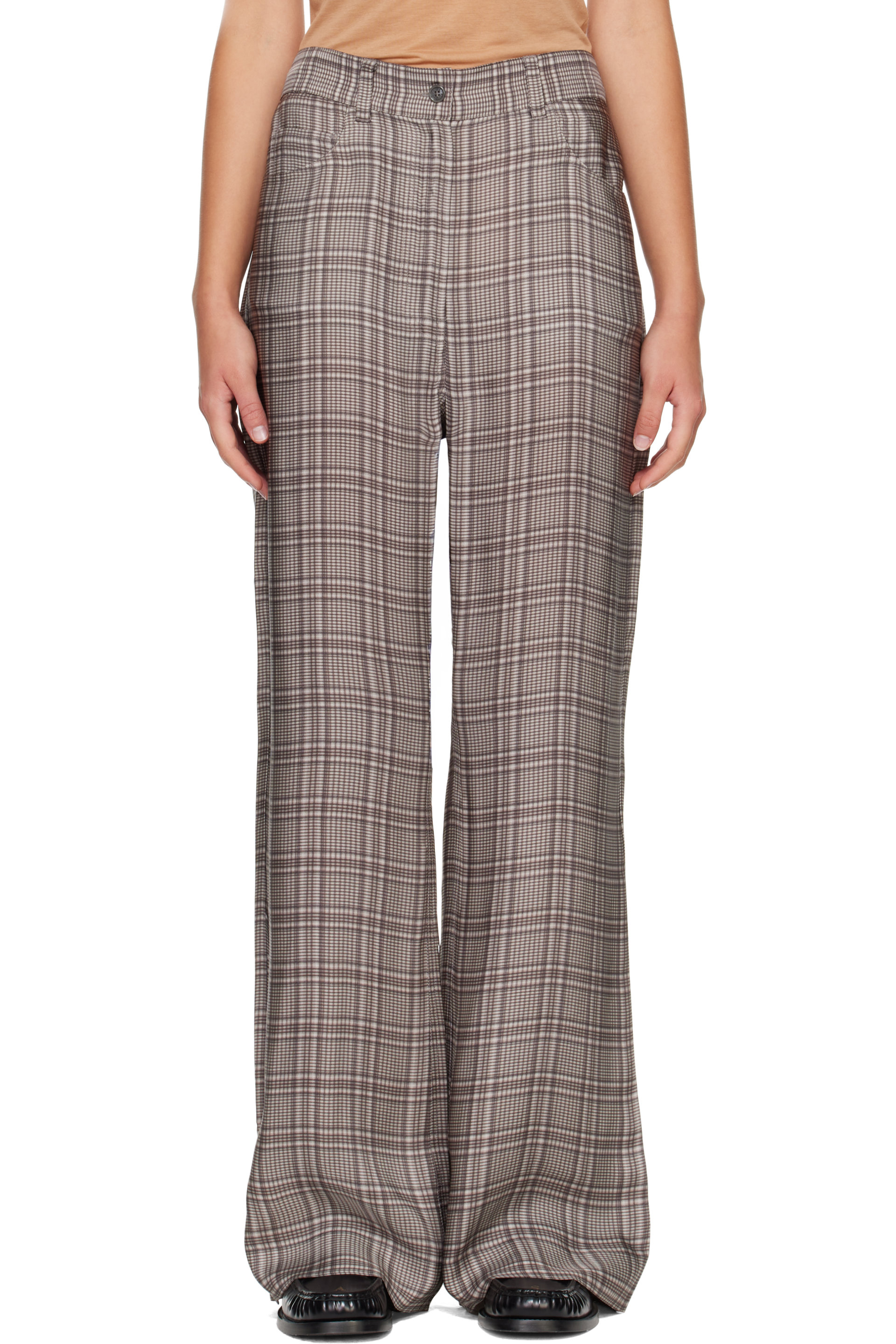 Acne Studios - Pantalon gris à carreaux
