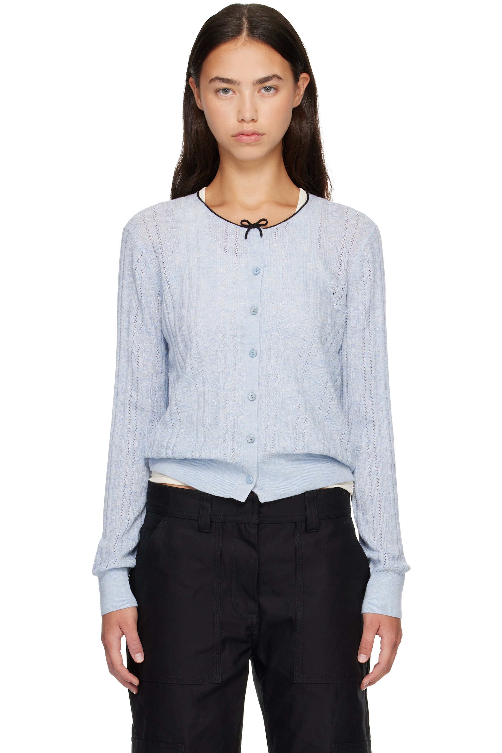 Acne Studios - Blue Bow Silk Cardigan