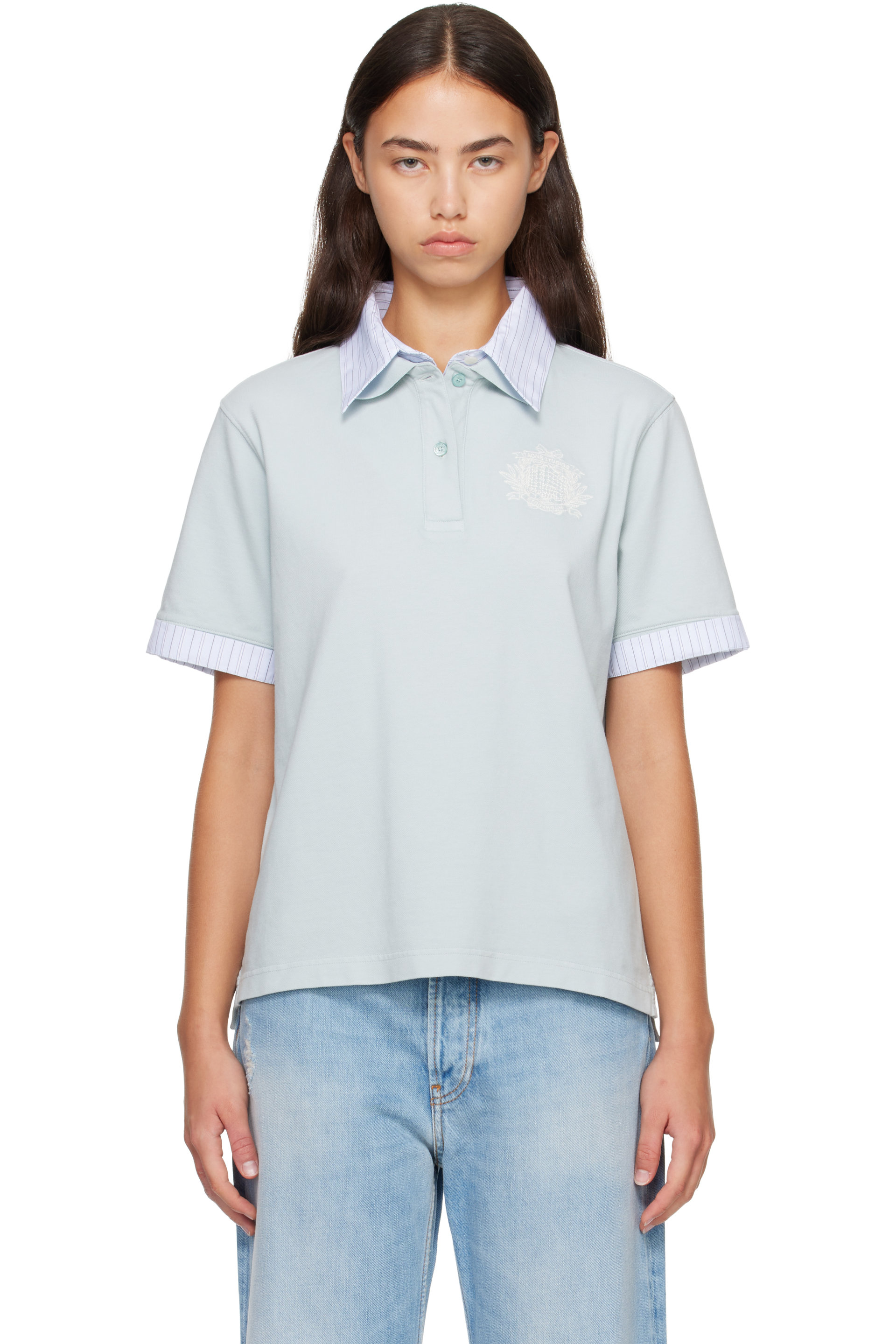 Acne Studios - Blue Layered Logo Polo