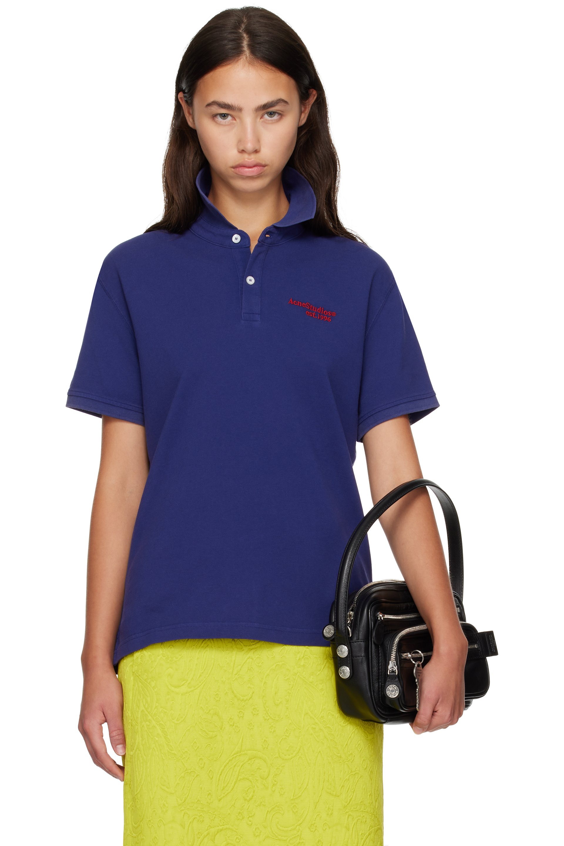 Acne Studios - Navy Embroidered-Logo Polo