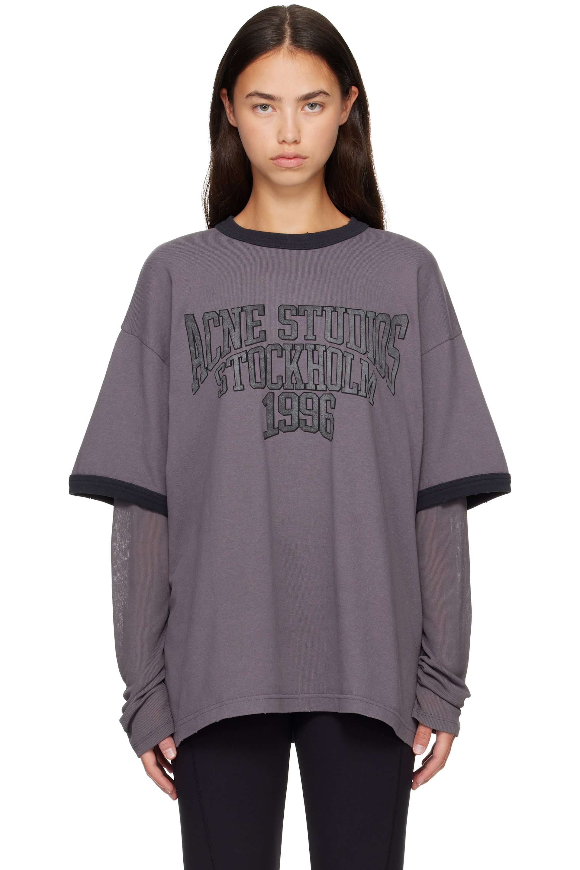 Acne Studios - Gray Layered Graphic Long Sleeve T-shirt