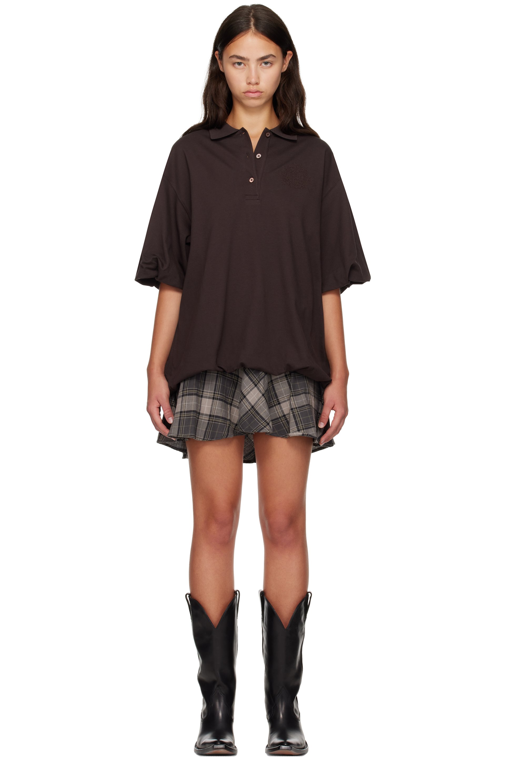 Acne Studios - Brown & Green Layered T-shirt Minidress