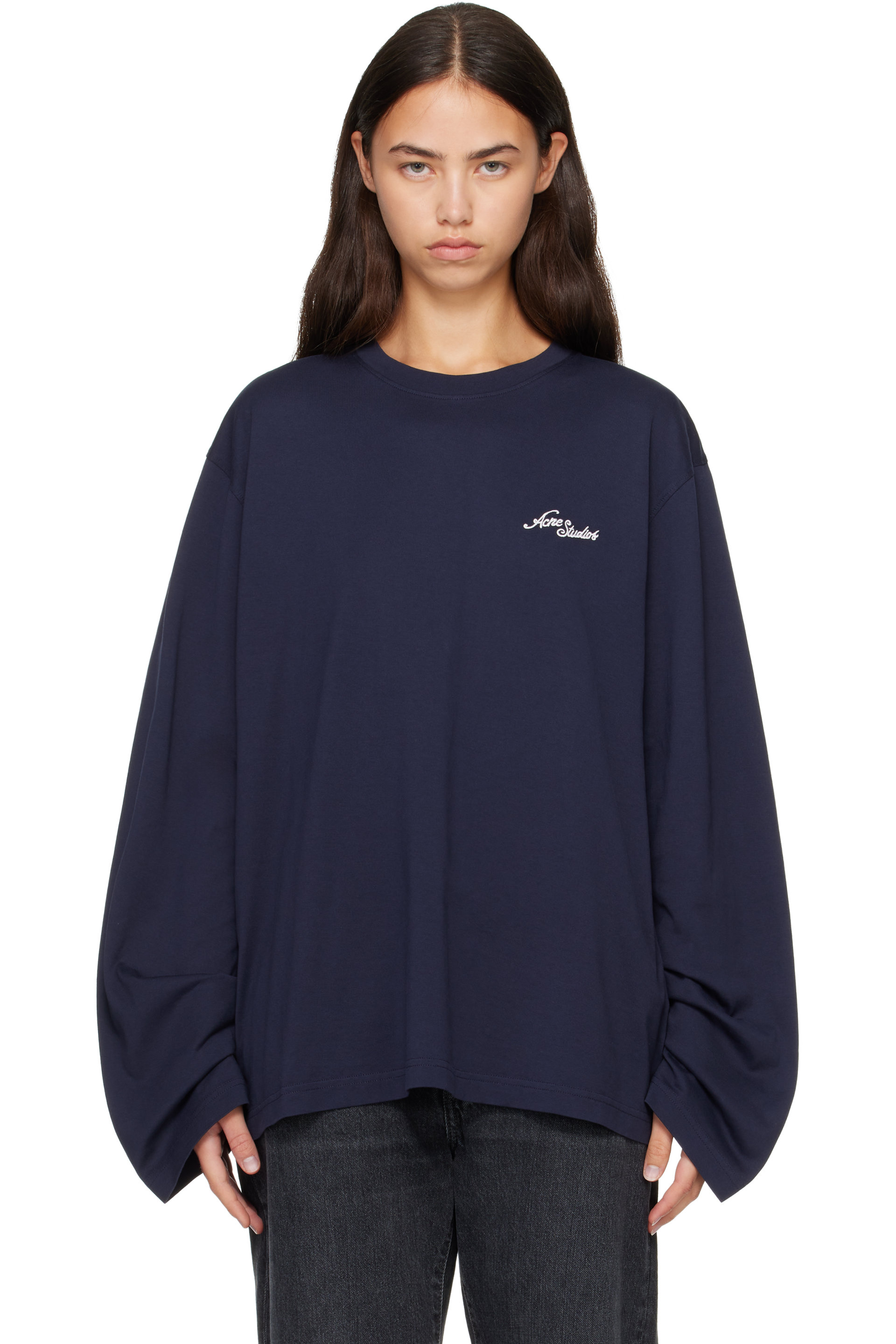 Acne Studios - Navy Jersey Logo T-shirt