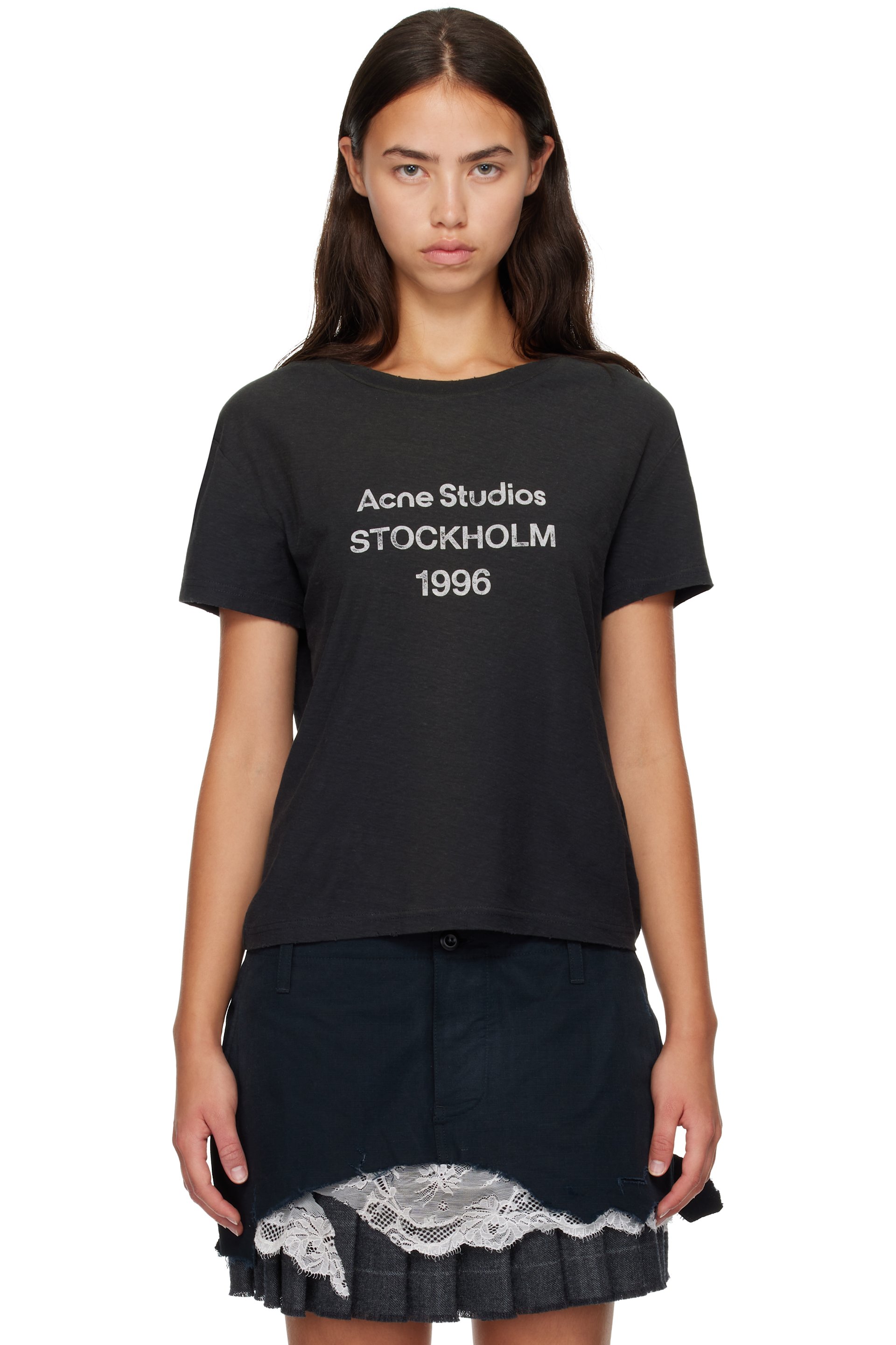 Acne Studios - Black Printed Logo T-shirt