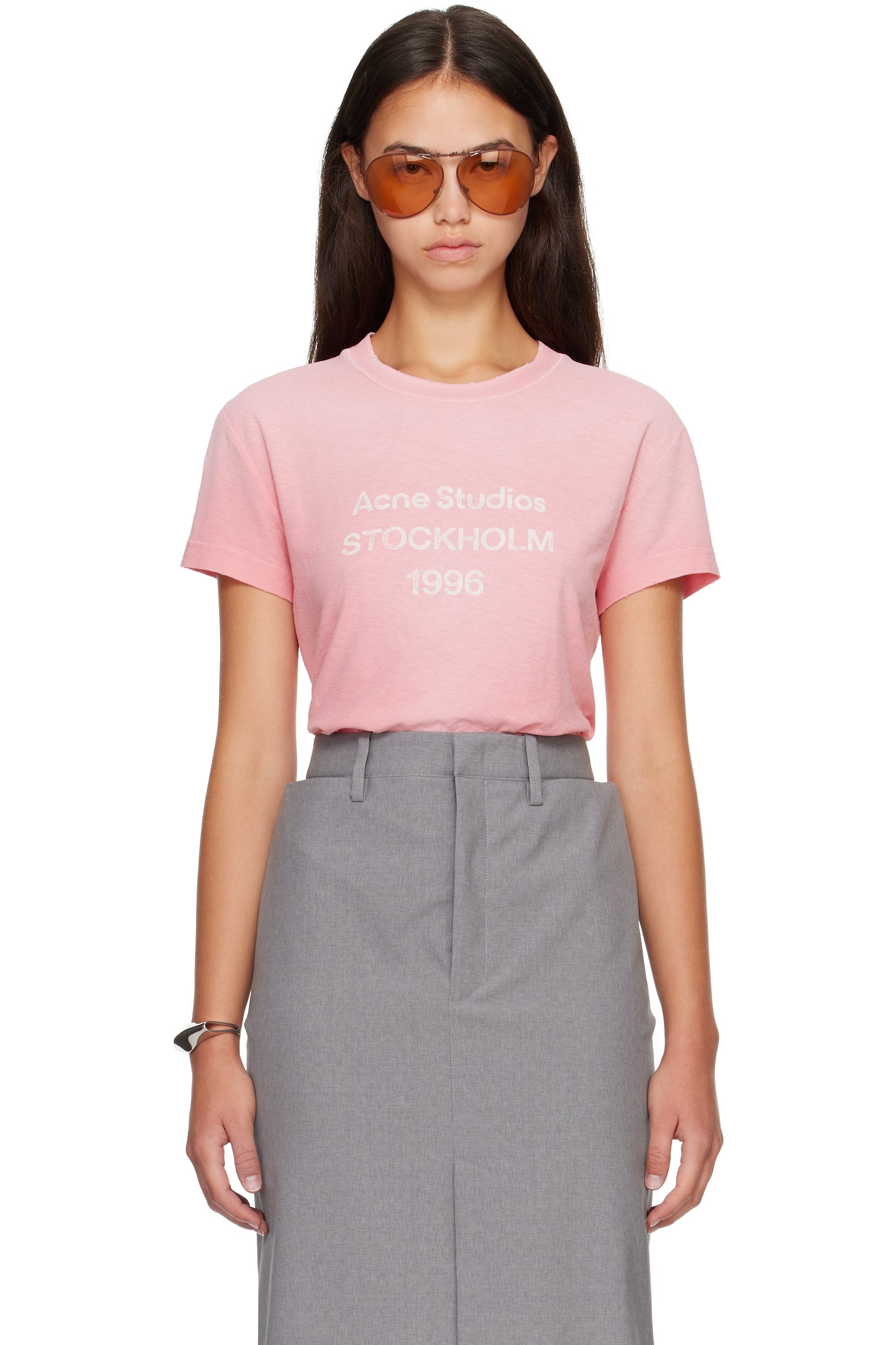 Acne Studios - Pink Fitted Logo T-shirt