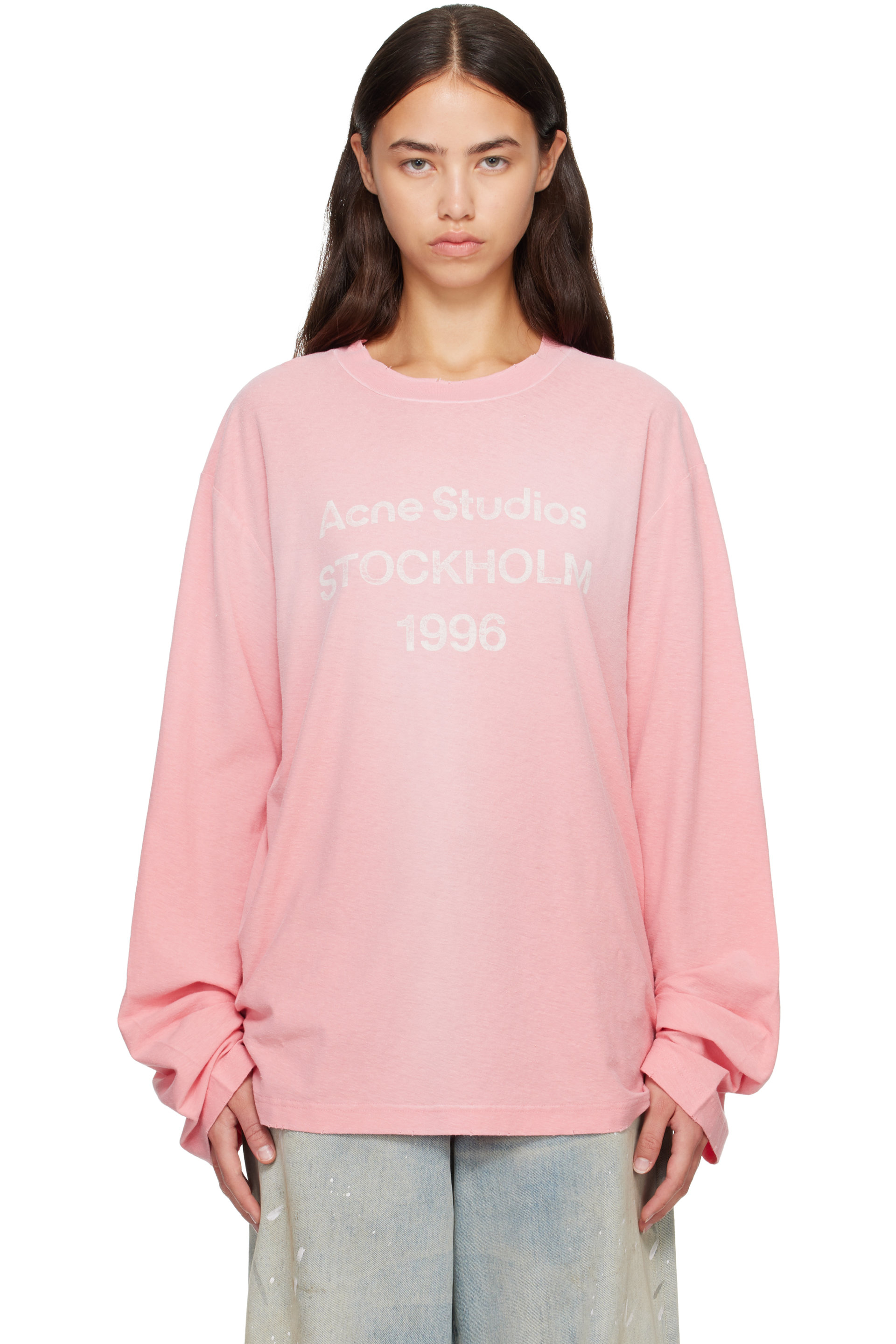 Acne Studios - Pink Sprayed '1996' Logo T-shirt