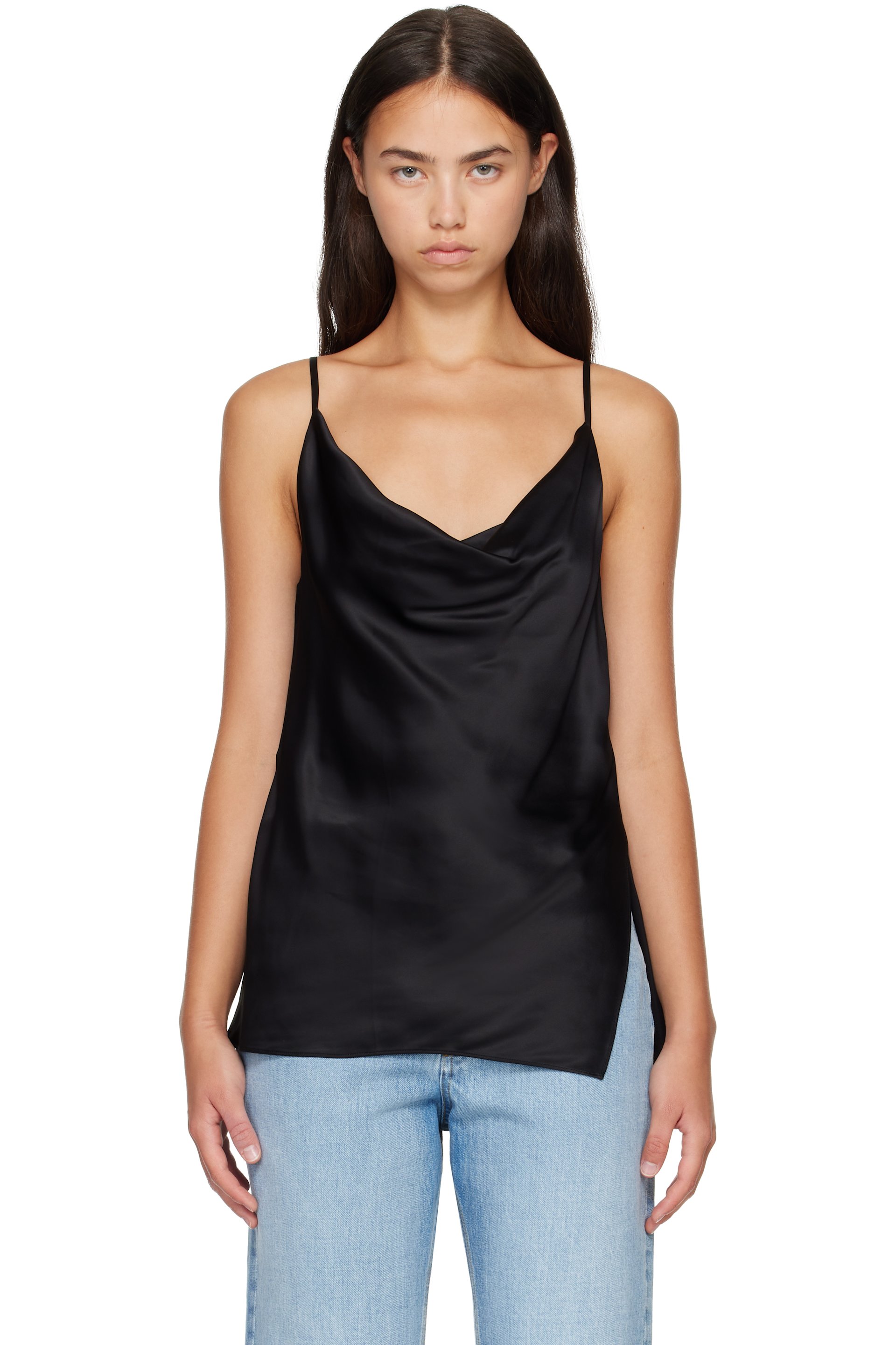 Acne Studios - Black Shiny Satin Top