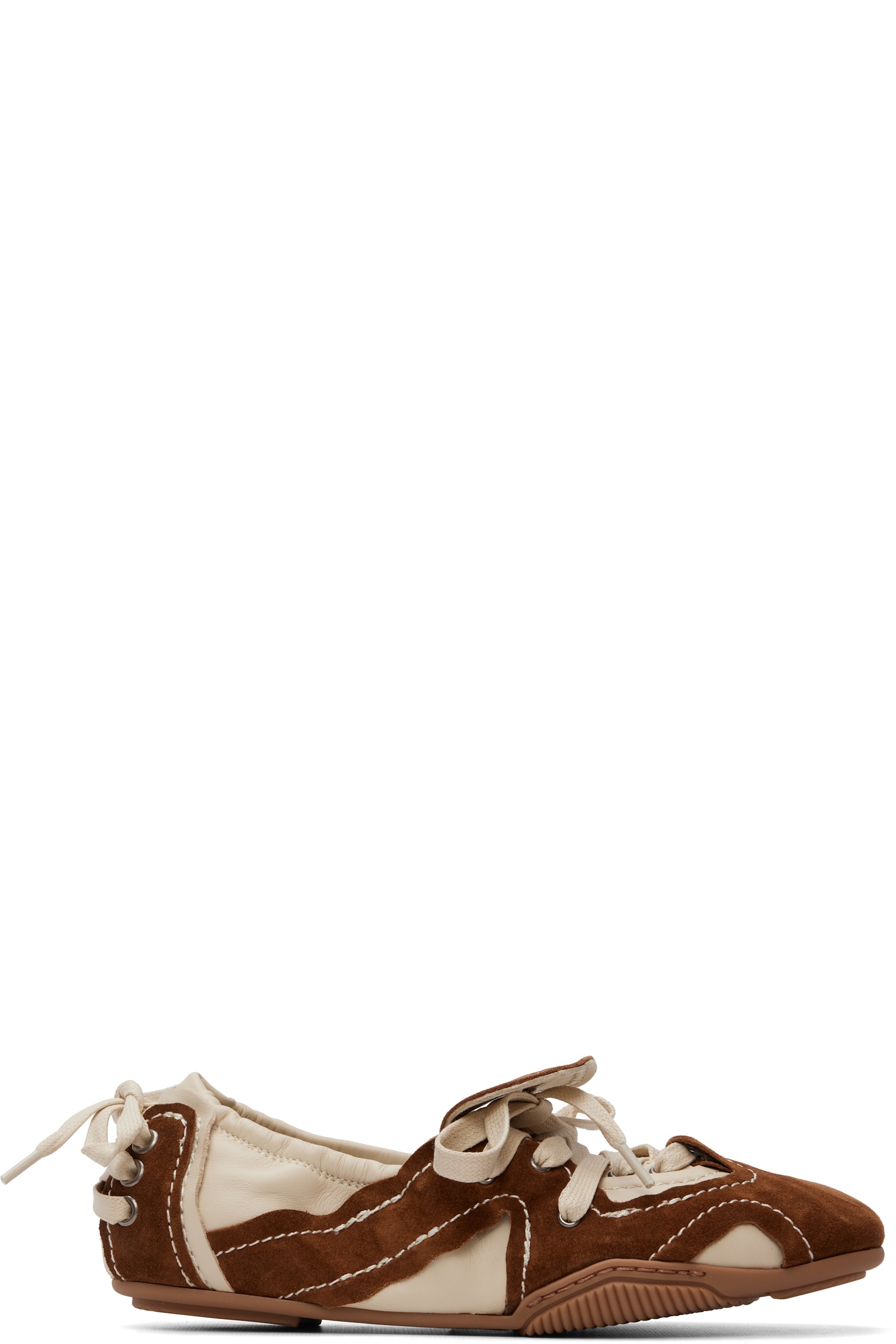 Acne Studios - Off-White & Brown Suede Lace-Up Sneakers