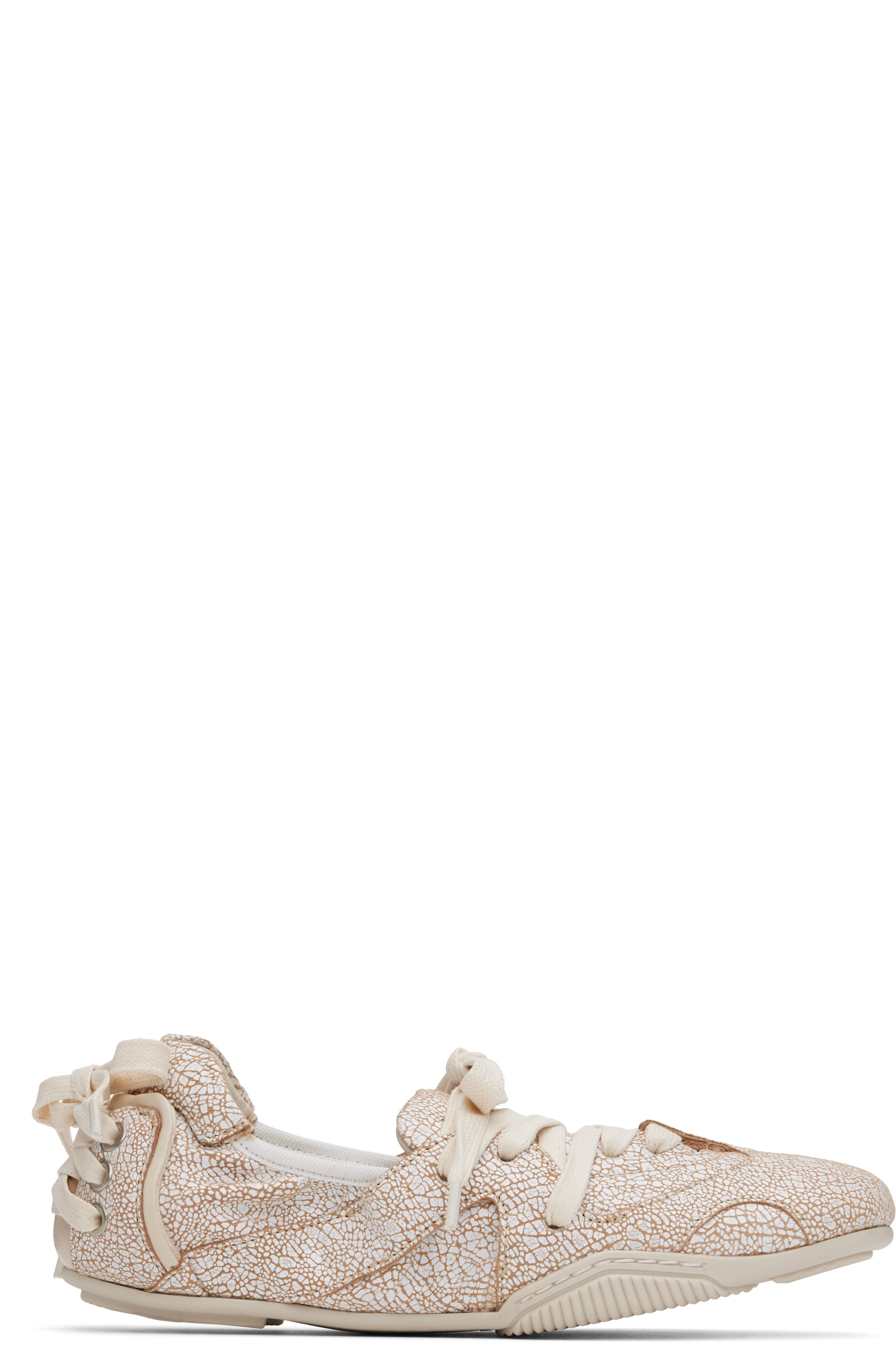 Acne Studios - White & Beige Lace-Up Leather Sneakers