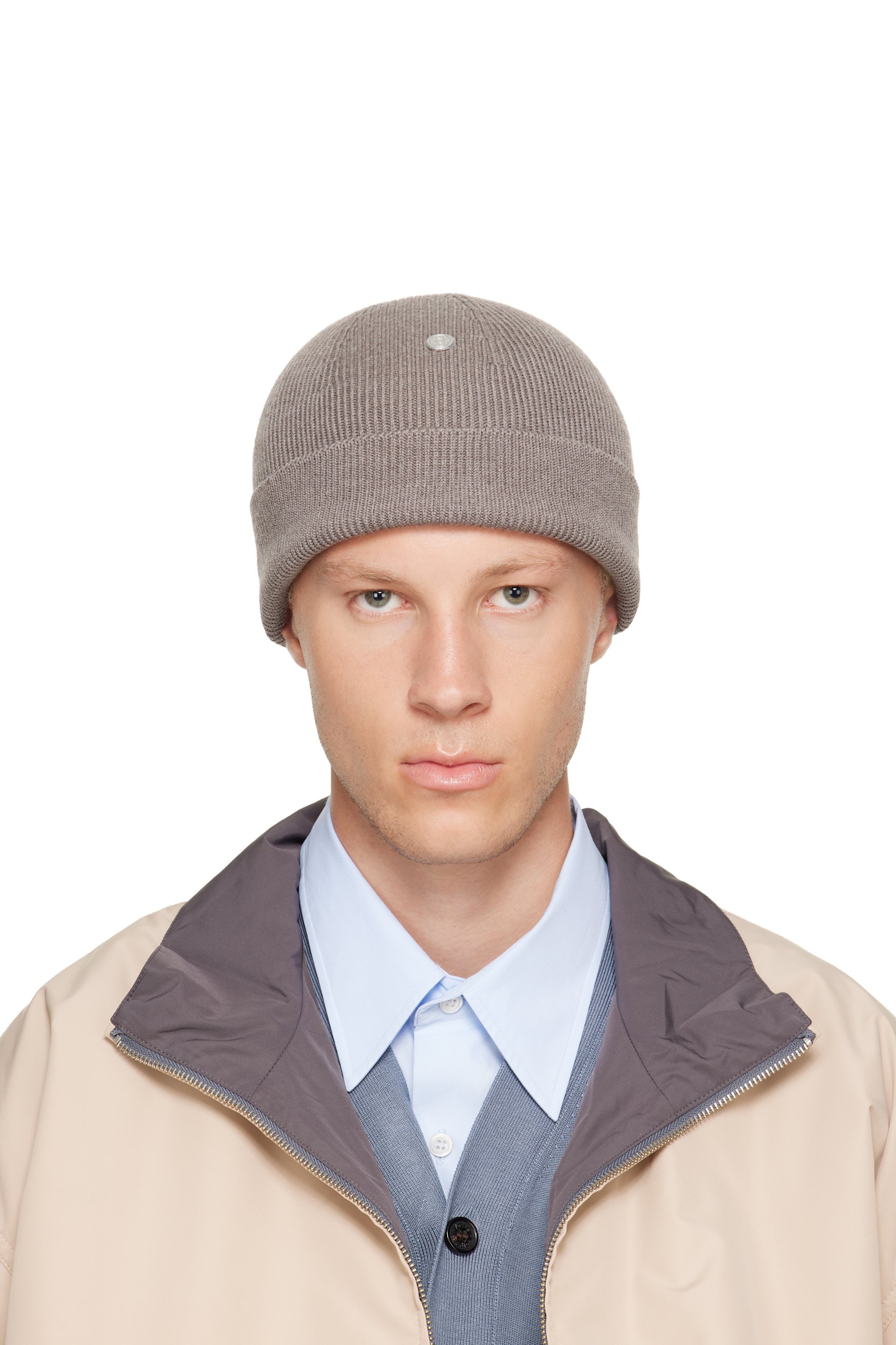 Acne Studios - Taupe Wool Rivet Beanie