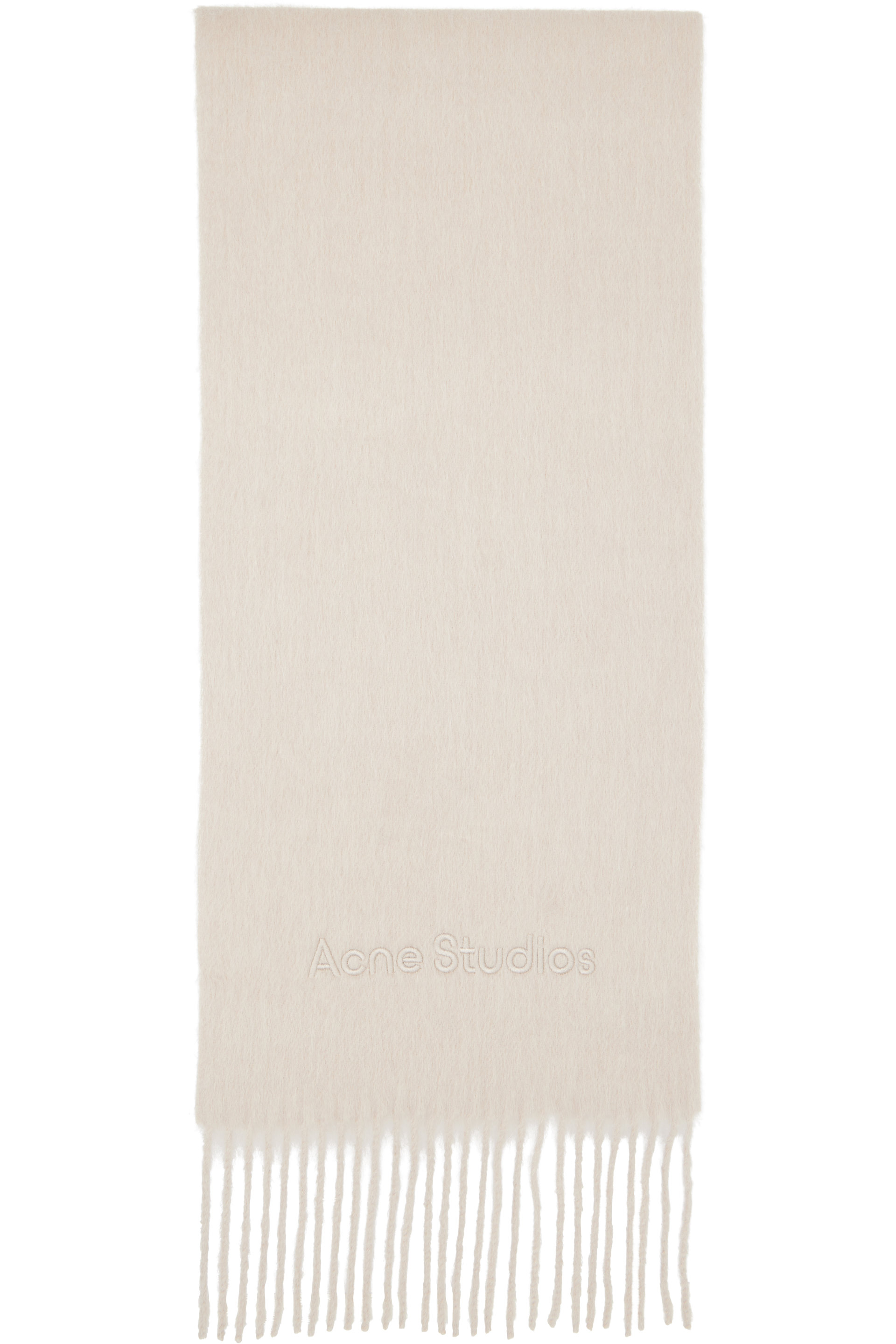 Acne Studios - Beige Wool Logo Scarf