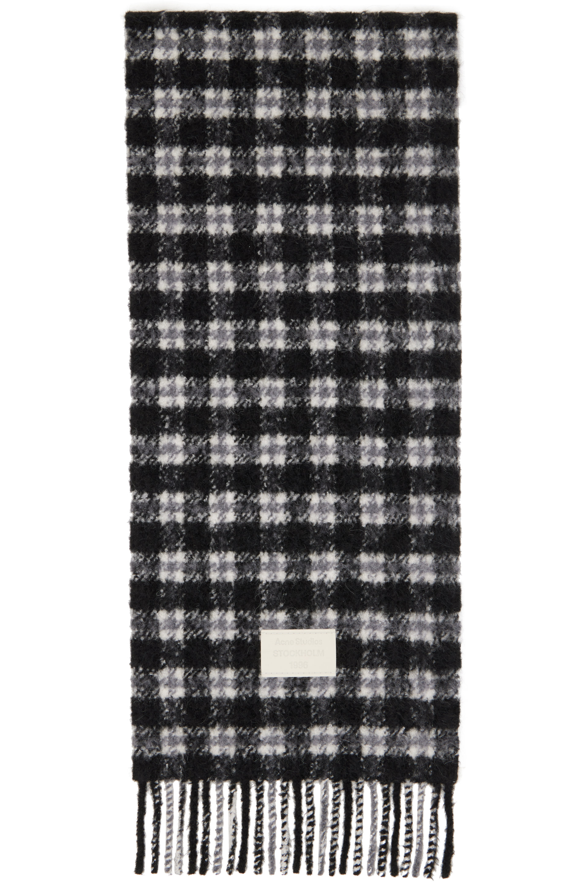 Acne Studios - Black & White Checked Logo Scarf