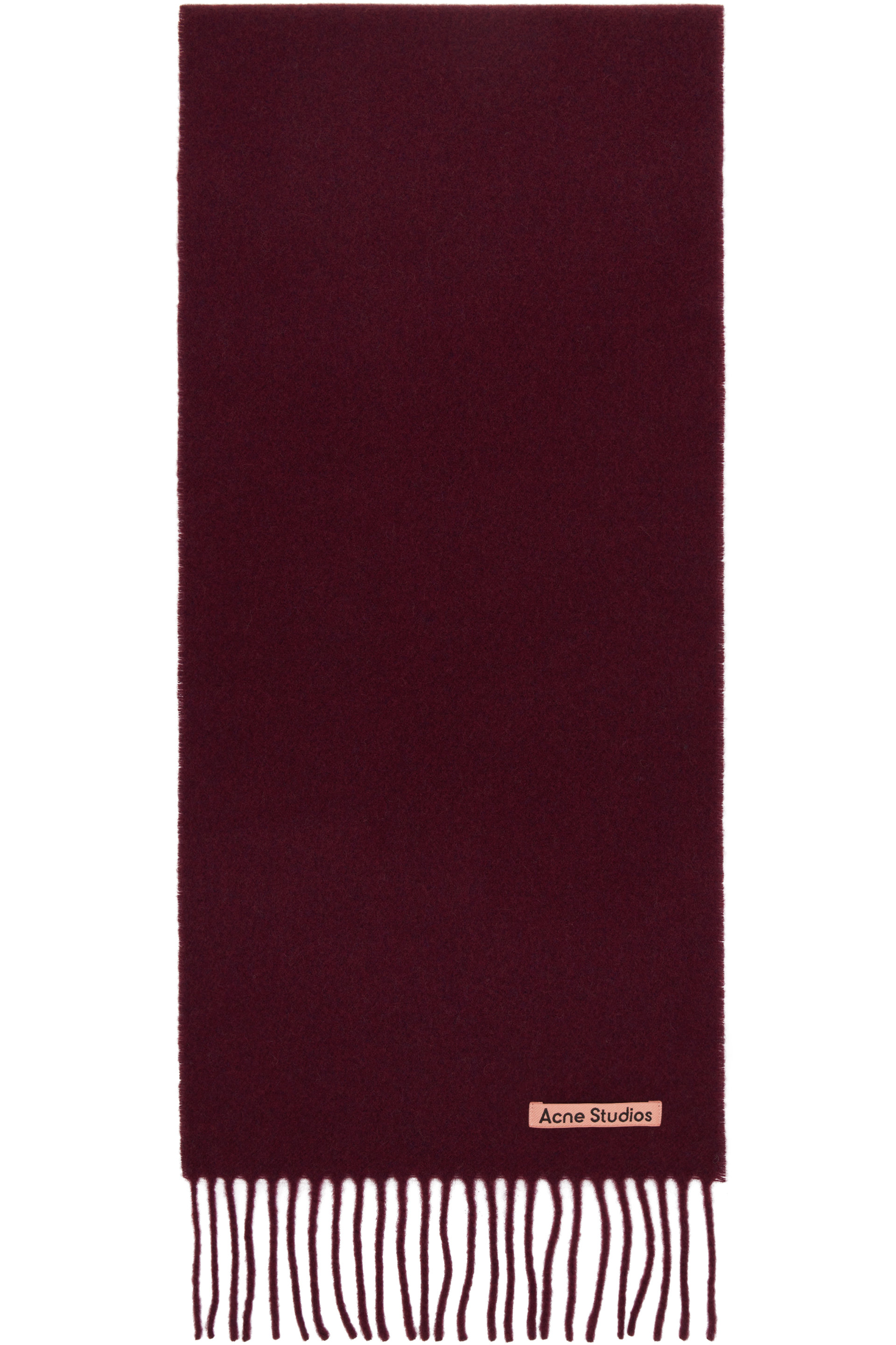 Acne Studios - Burgundy Fringed Wool Scarf