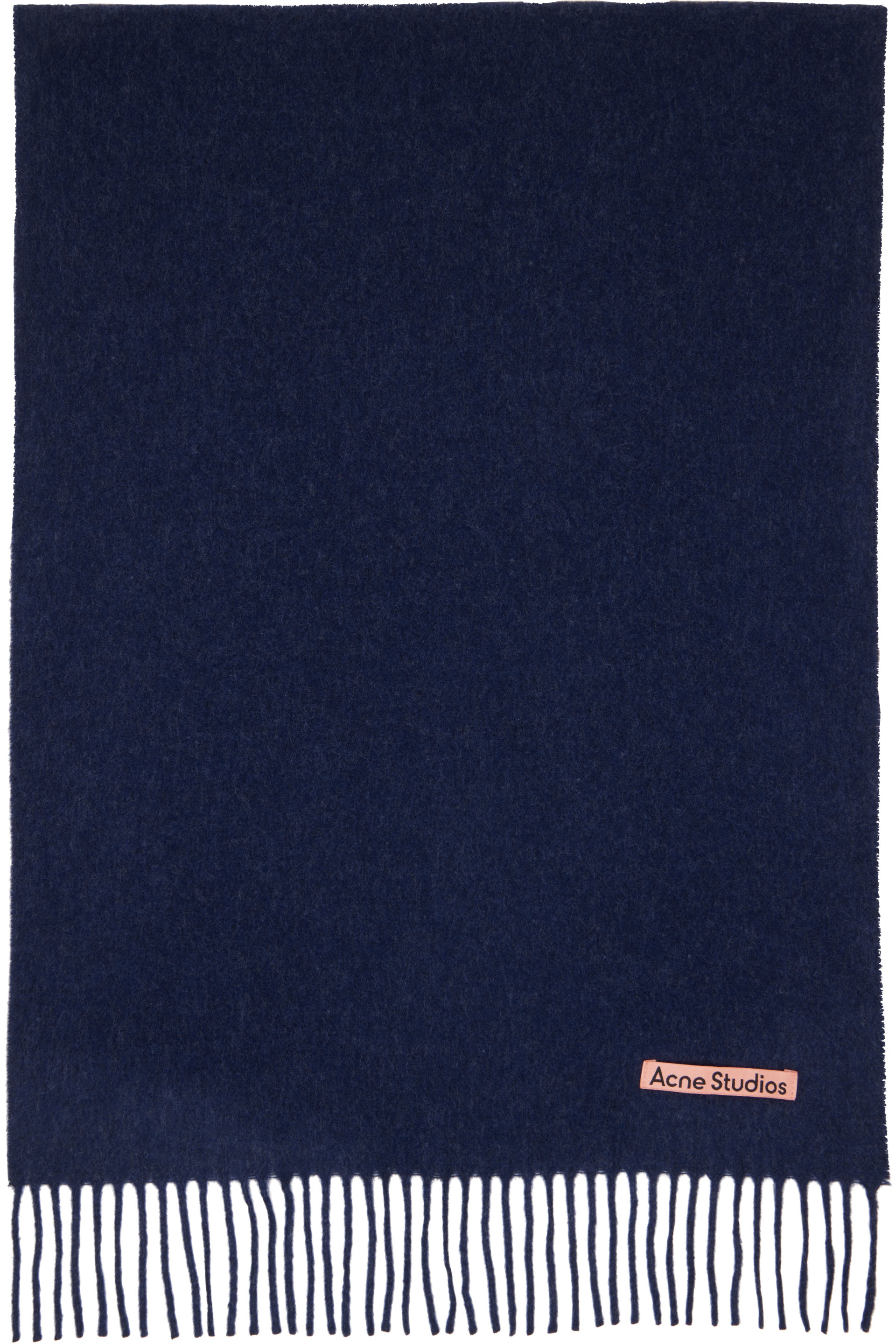 Acne Studios - Navy Fringe Wool Narrow Scarf