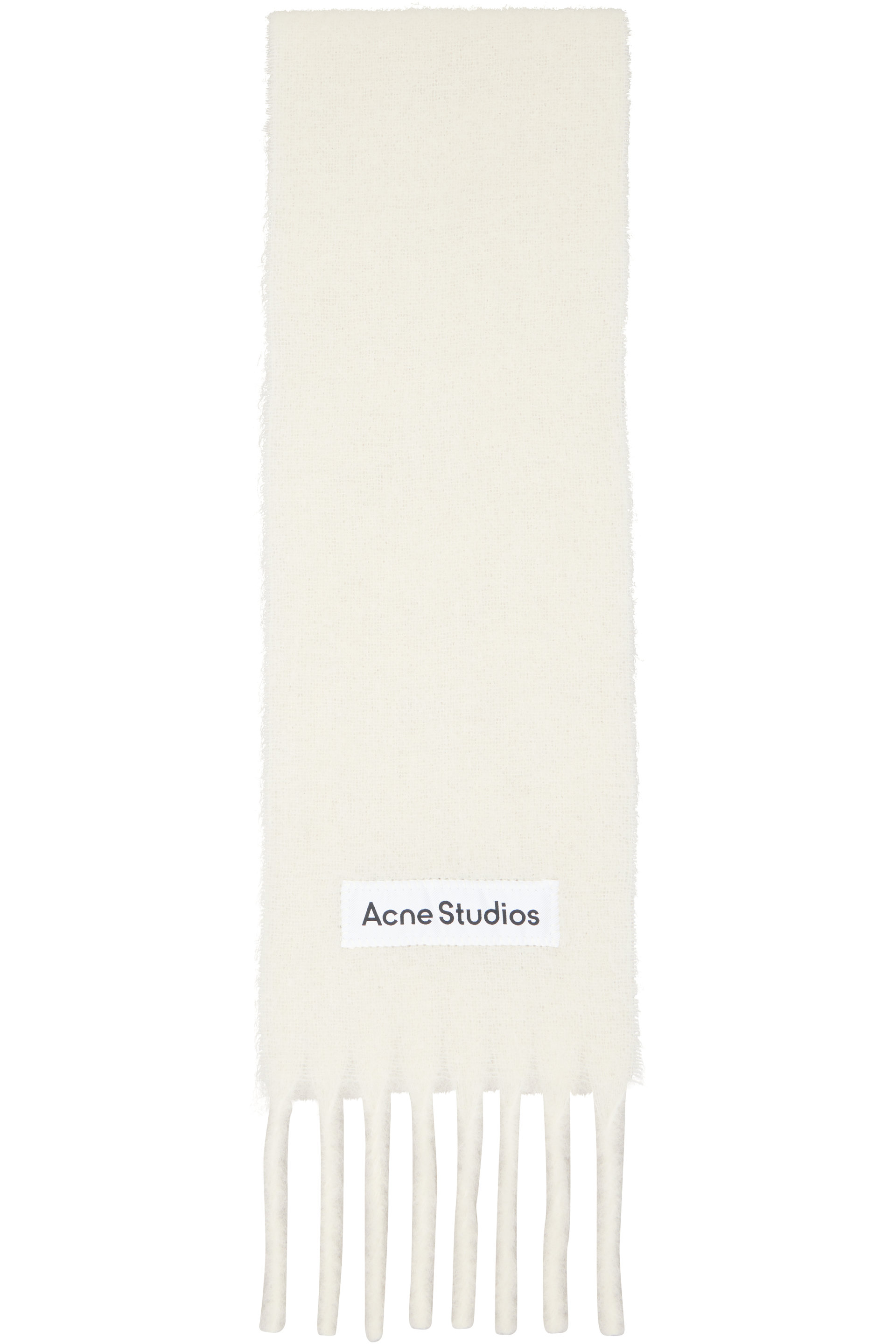 Acne Studios - Off-White Fringed Logo Scarf