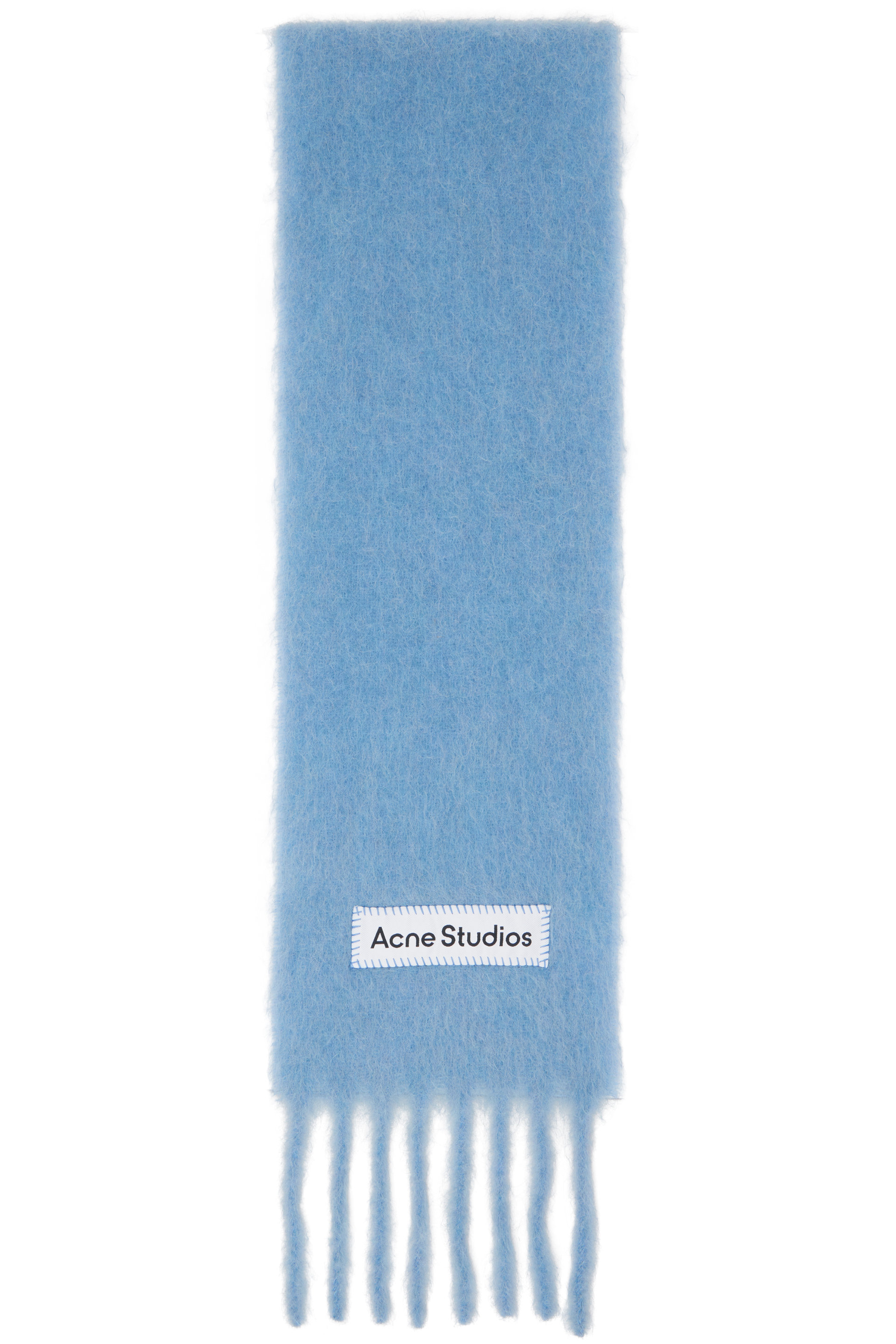 Acne Studios - Blue Fringed Logo Scarf
