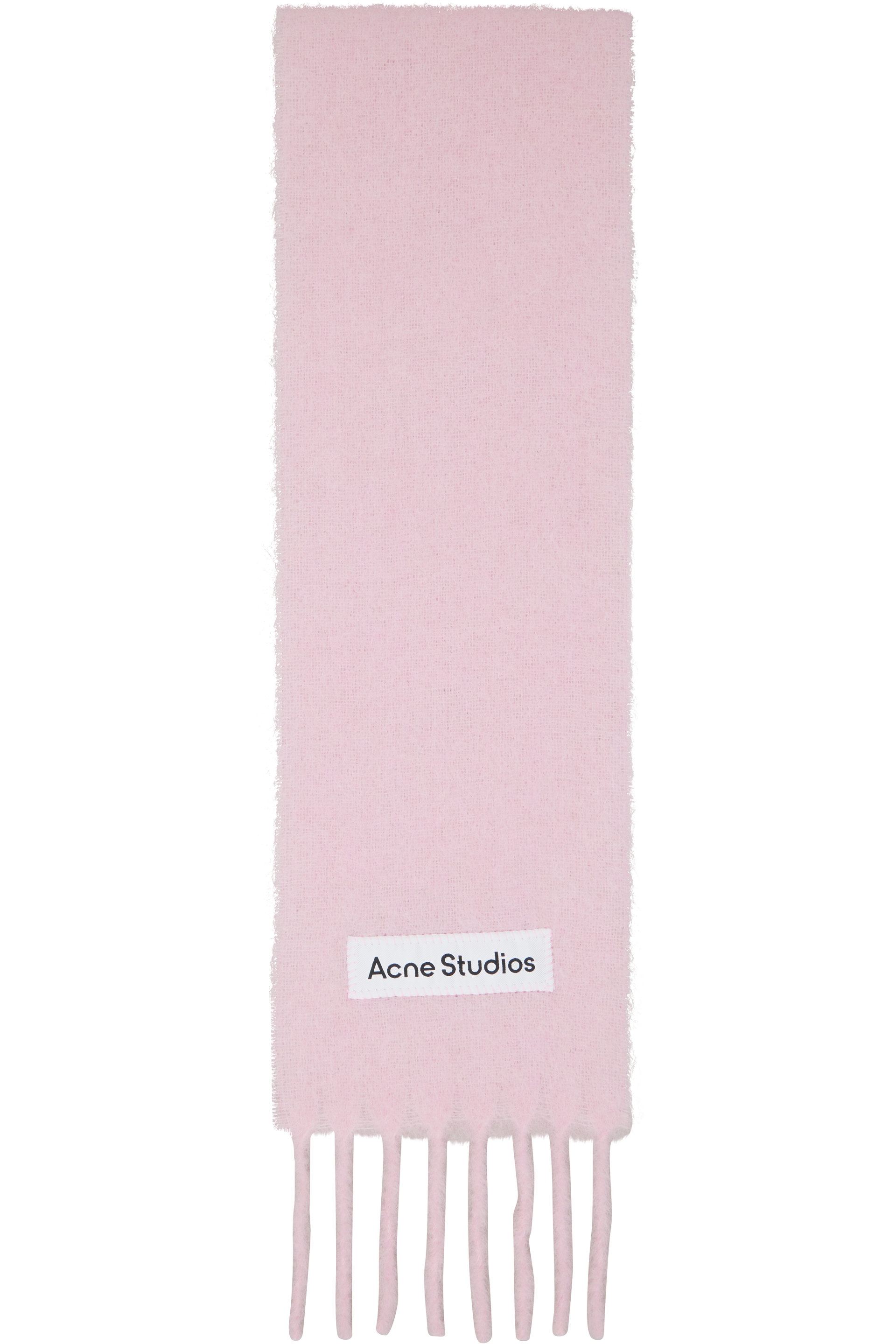 Acne Studios - Pink Fringed Logo Scarf