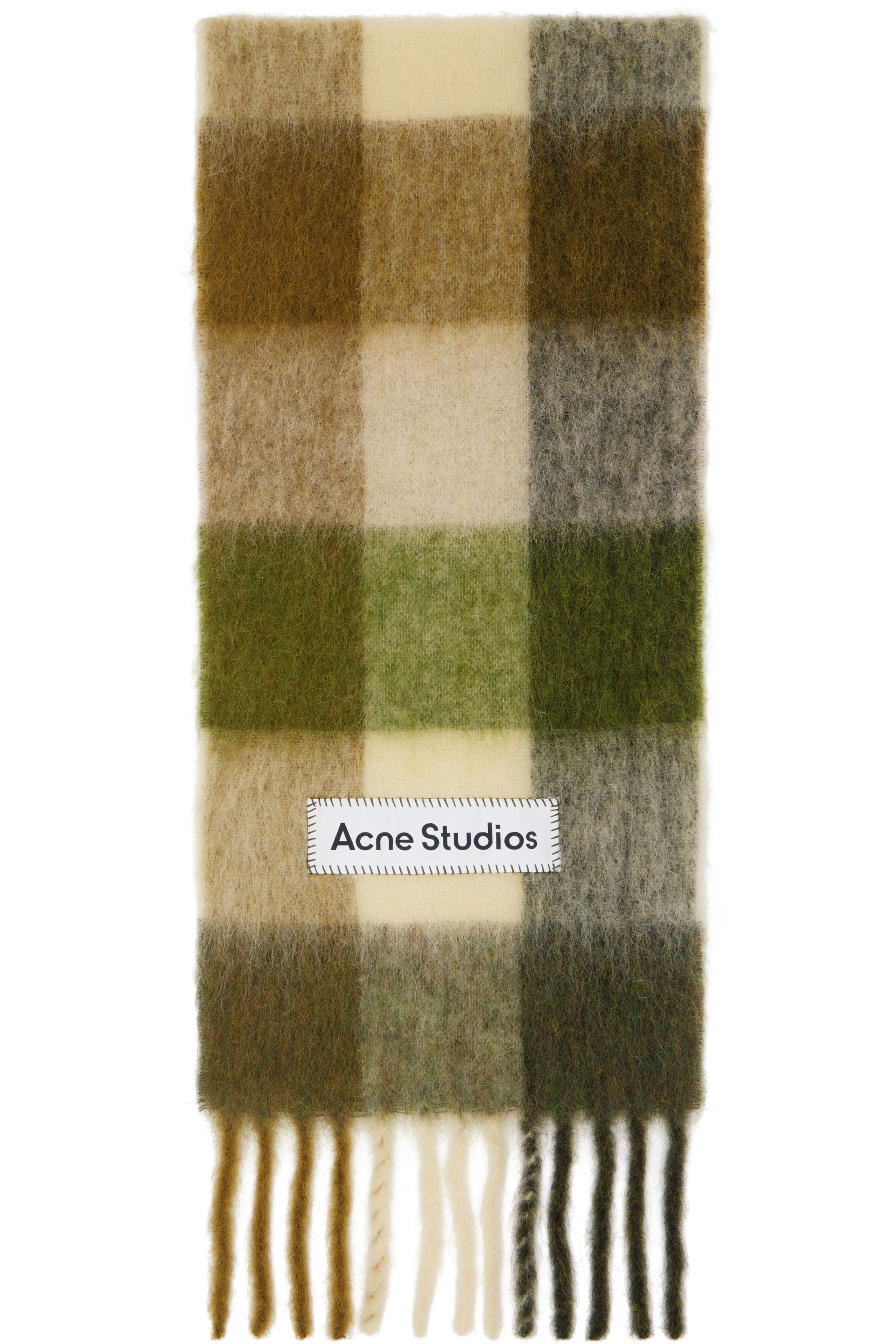 Acne Studios - Green Check Wool Scarf