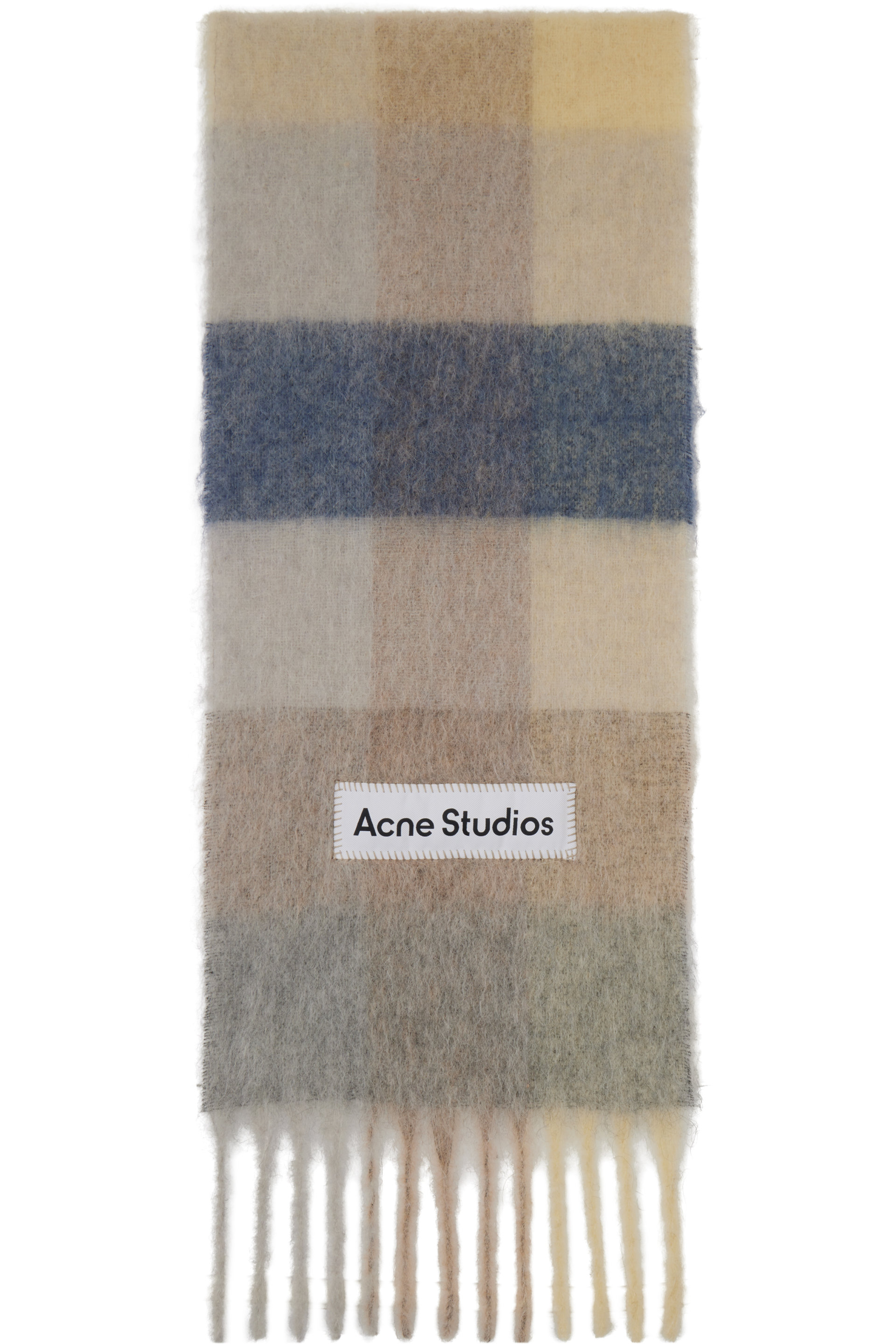 Acne Studios - Beige & Off-White Check Wool Scarf