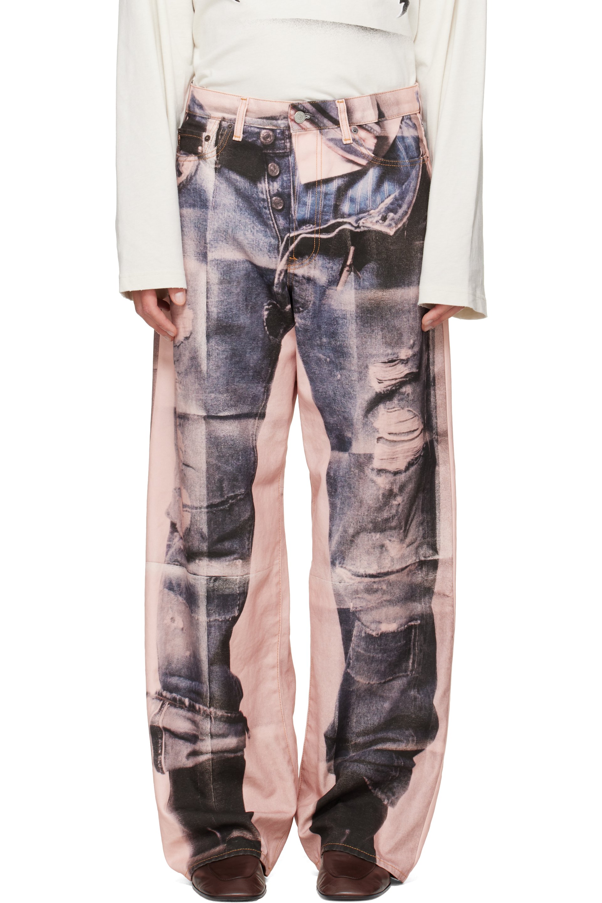 Acne Studios - Pink Trompe-L'oeil 1981 Jeans