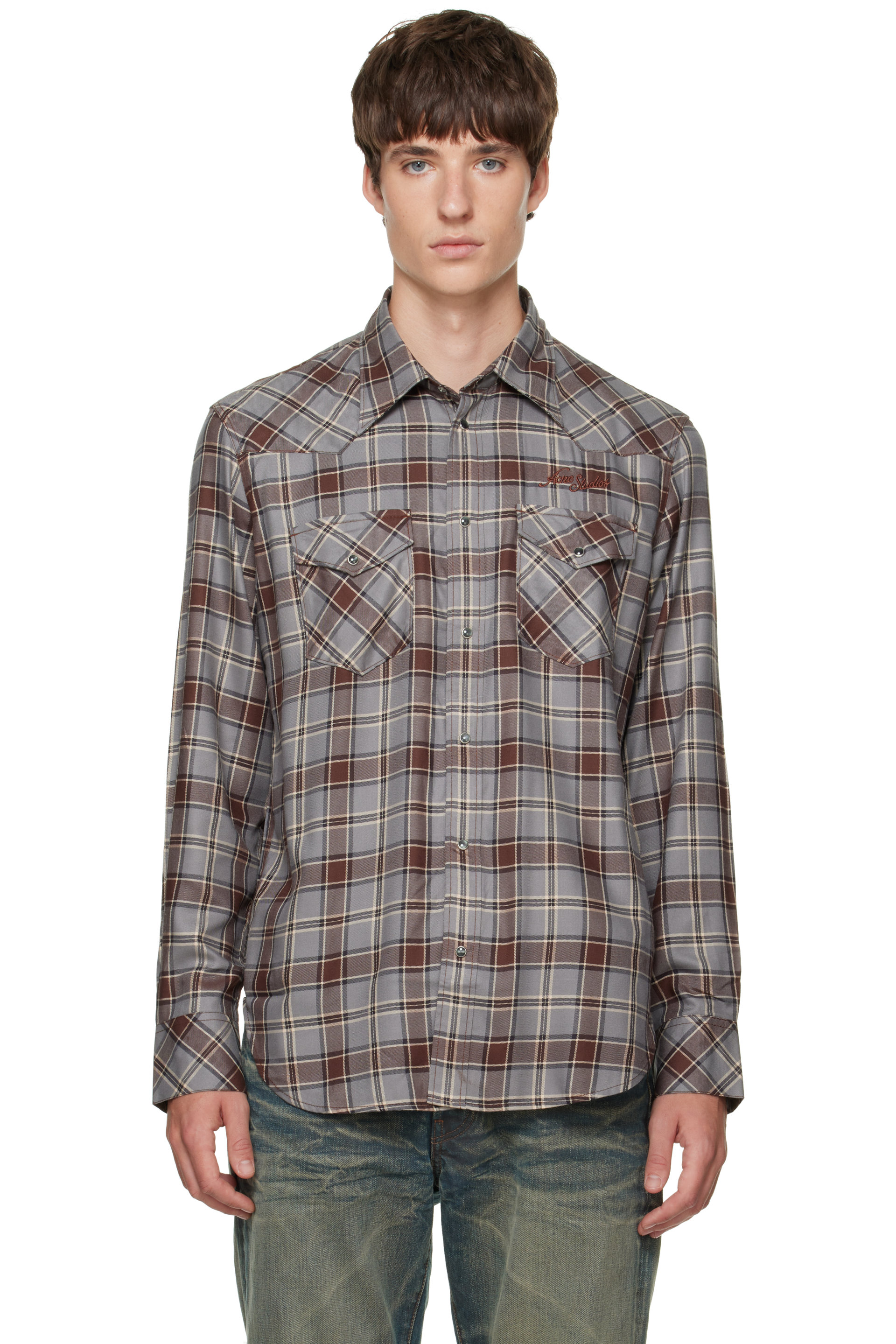 Acne Studios - Gray Flannel Check Button-Up Shirt