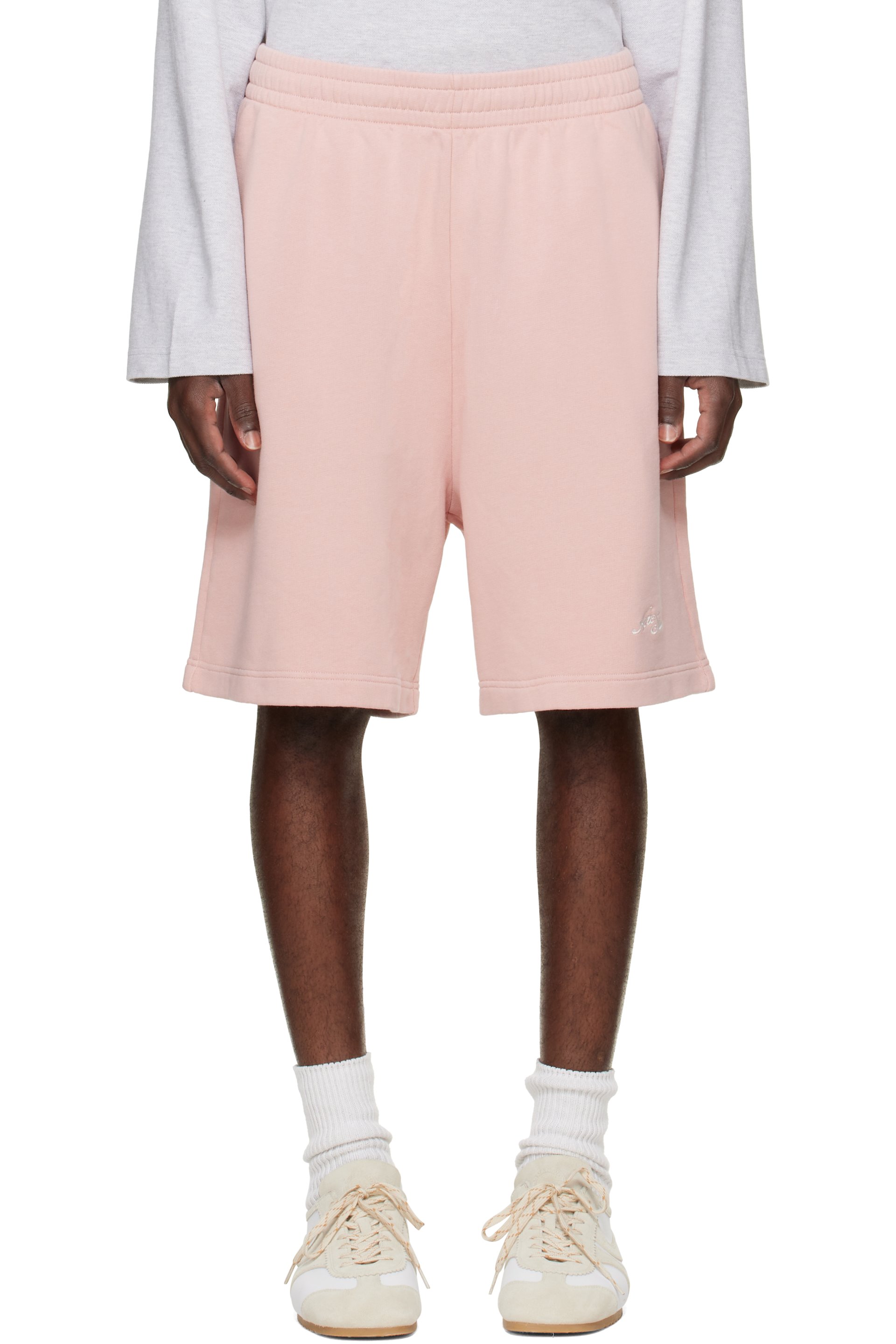 Acne Studios - Pink Embroidered Logo Shorts