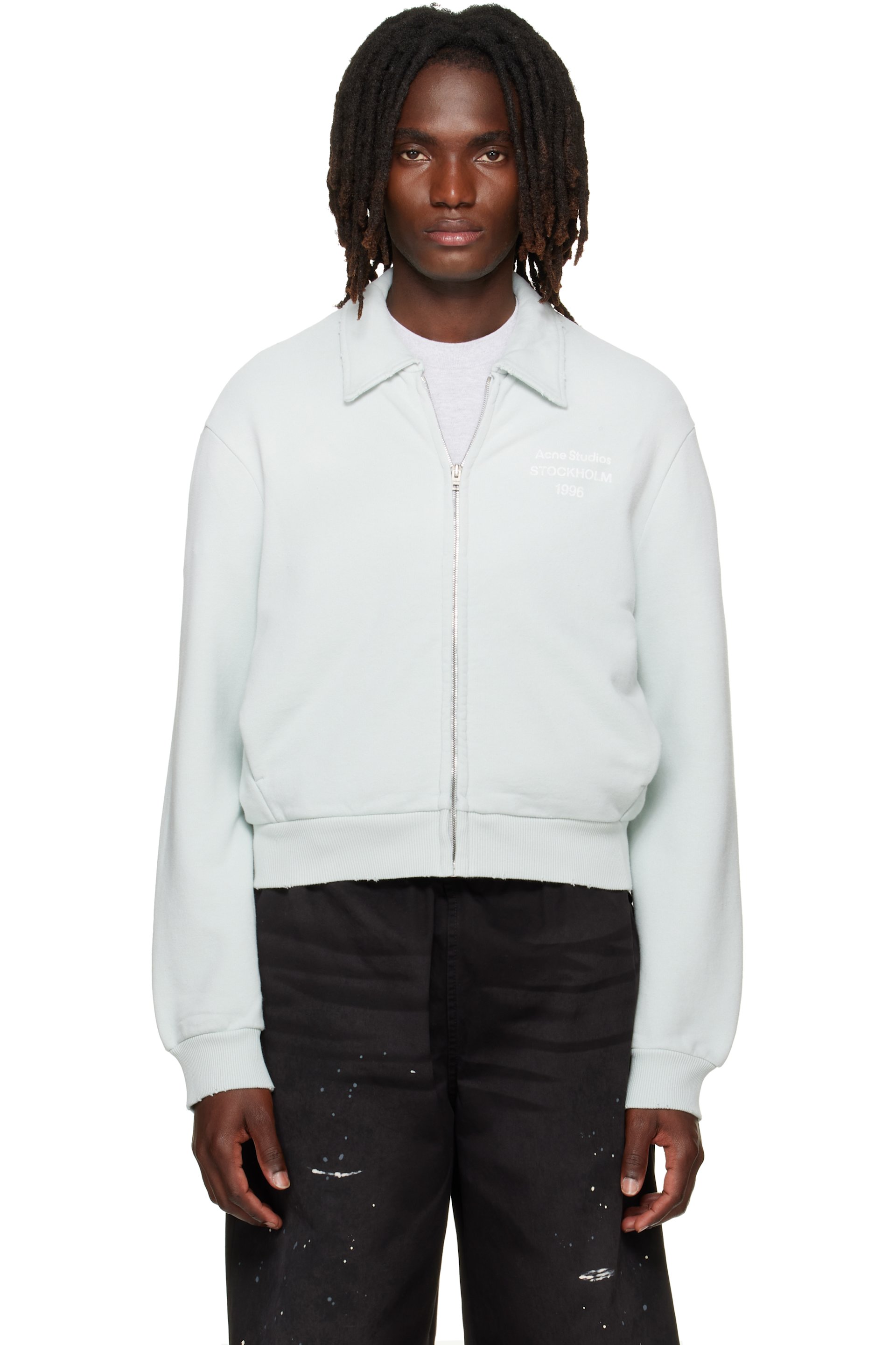 Acne Studios - Pull molletonné vert à glissière