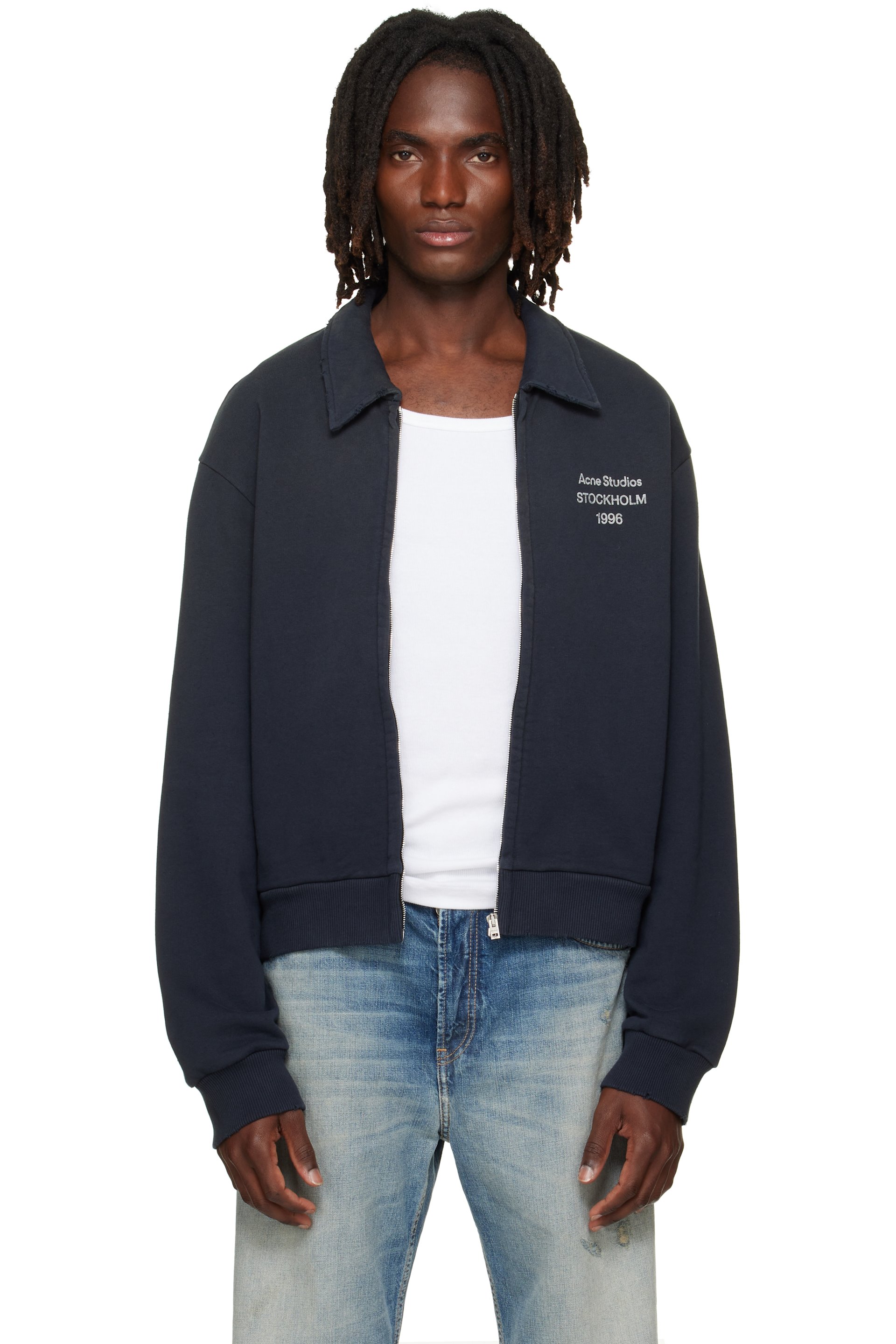 Acne Studios - Pull molletonné noir à glissière