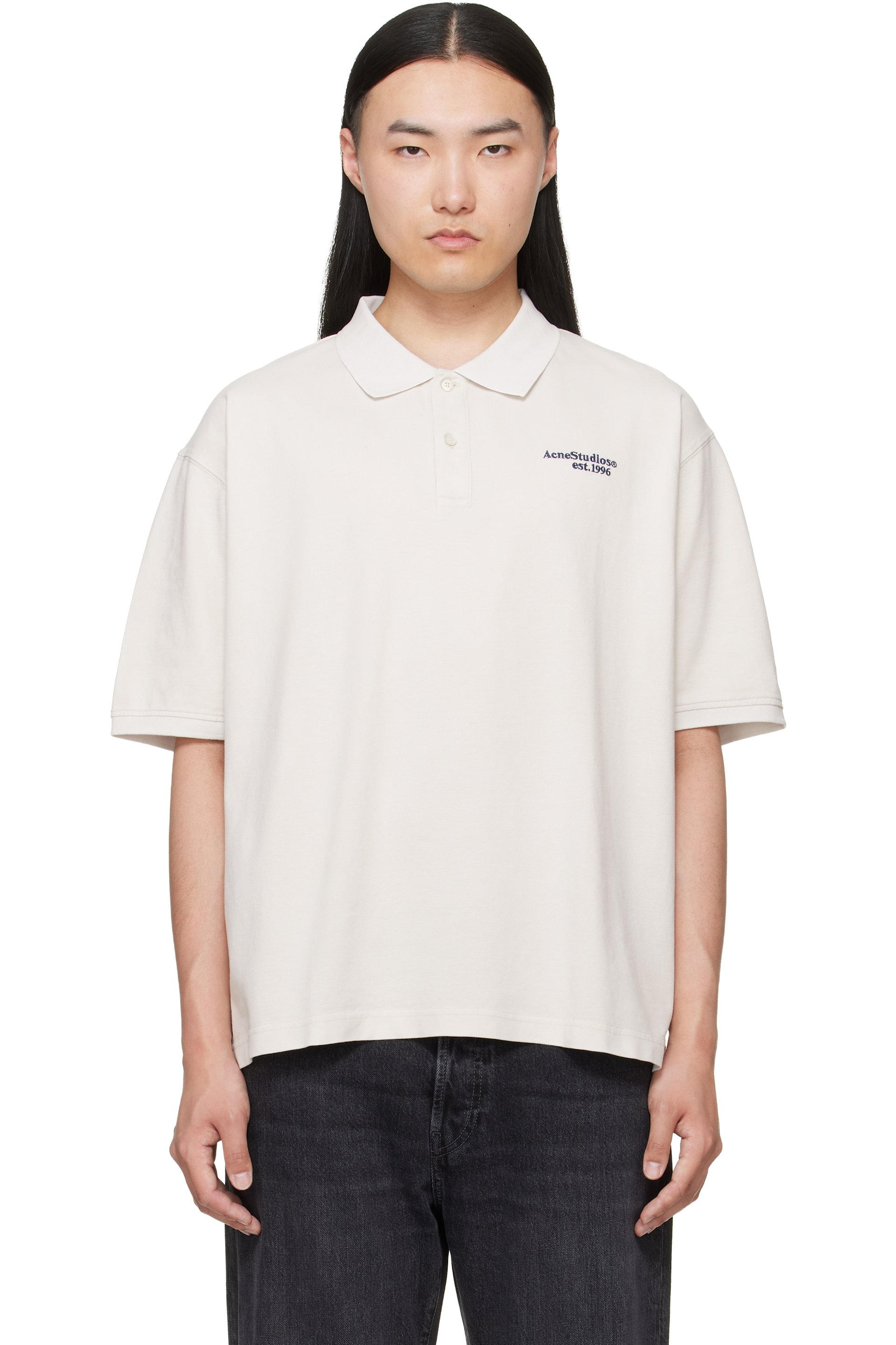 Acne Studios フェイスパッチコレクションポロシャツ　オーバーサイズ Acne Studios フェイスパッチコレクションポロシャツ オーバーサイズ