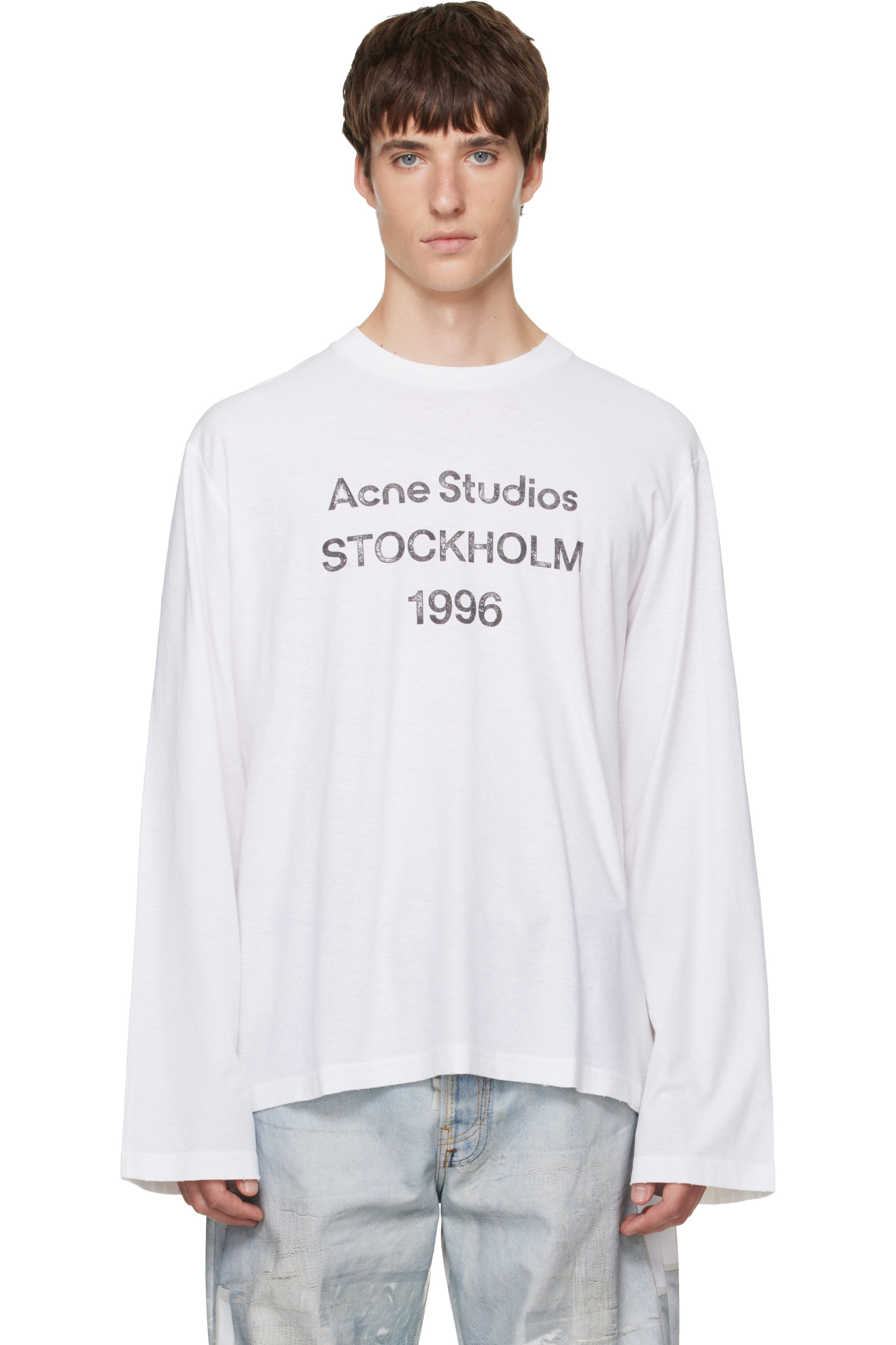 Acne Studios - T-shirt '1996' blanc à logo